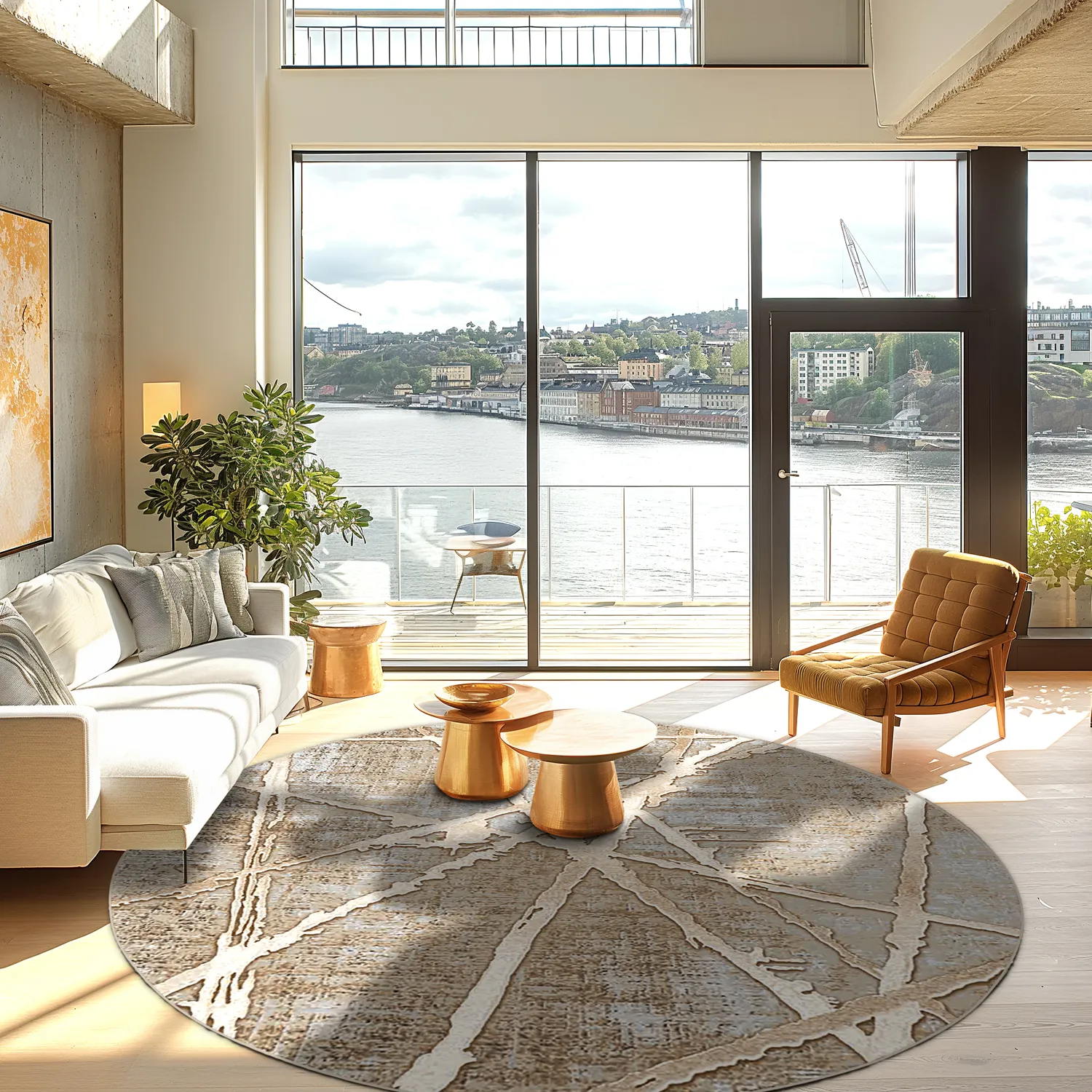 Tappeto rotondo - Lagos (beige)