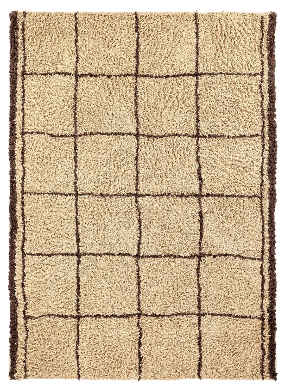 Tappeto A Pelo Lungo - Lana Natural Cotton Shaggy (beige/marrone)