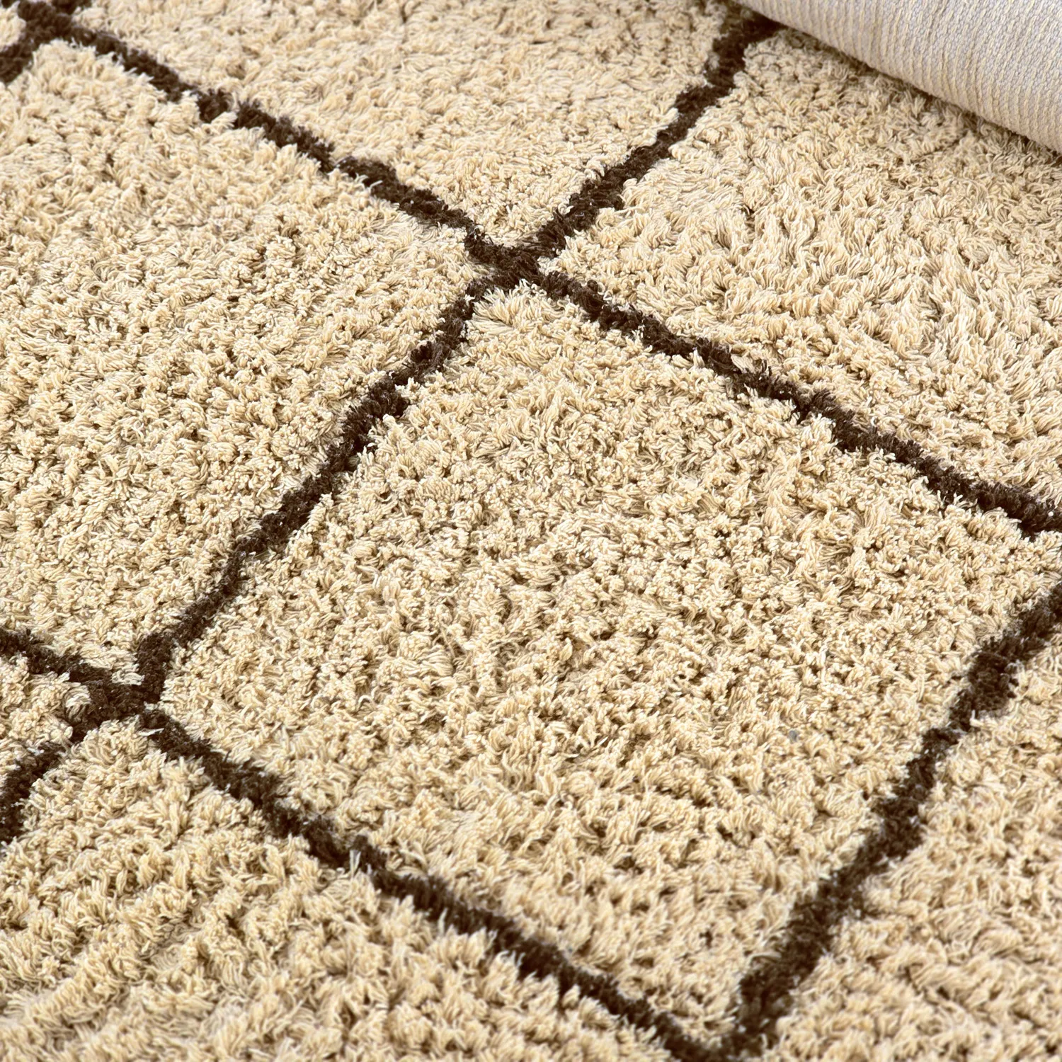 Tappeto A Pelo Lungo - Lana Natural Cotton Shaggy (beige/marrone)