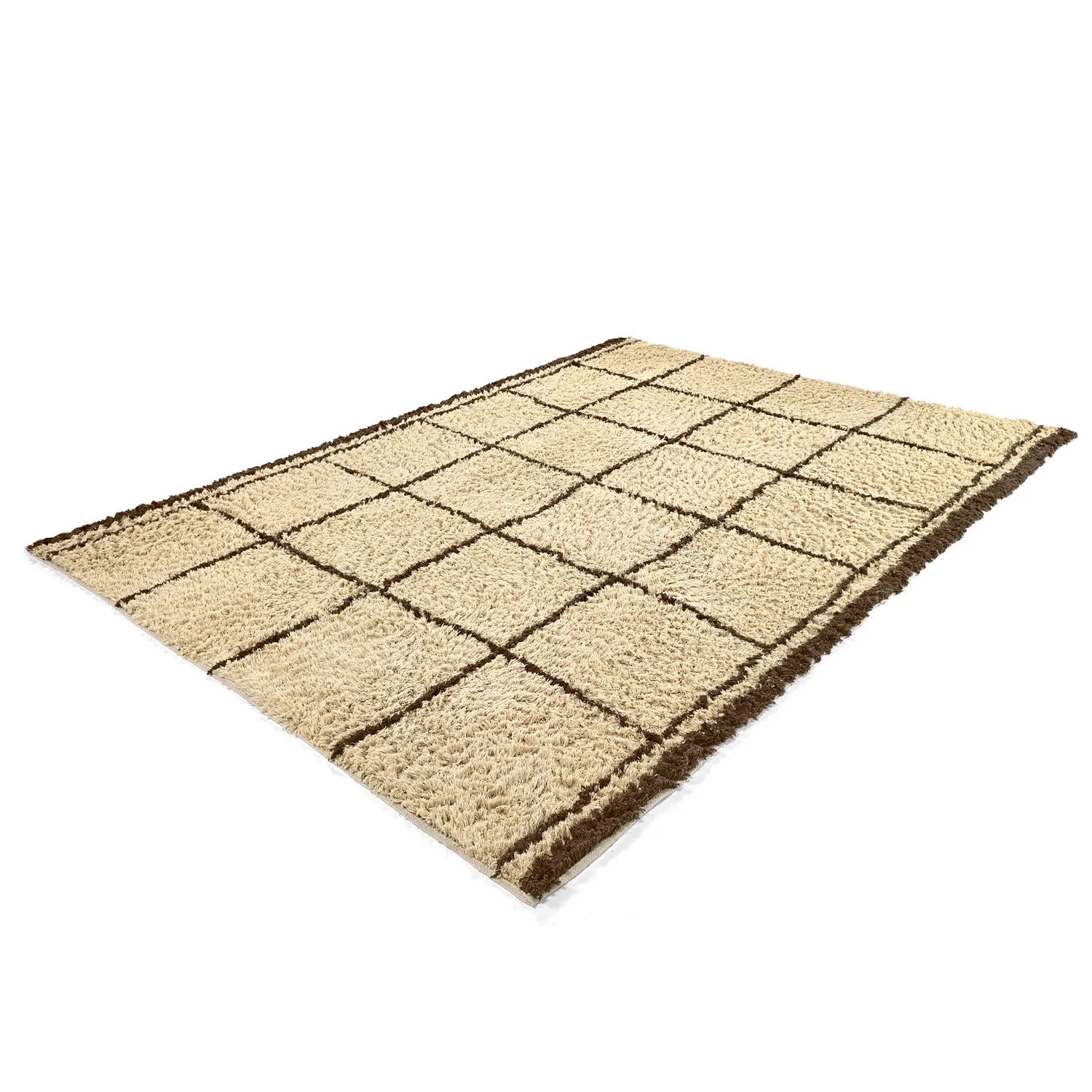 Tappeto A Pelo Lungo - Lana Natural Cotton Shaggy (beige/marrone)
