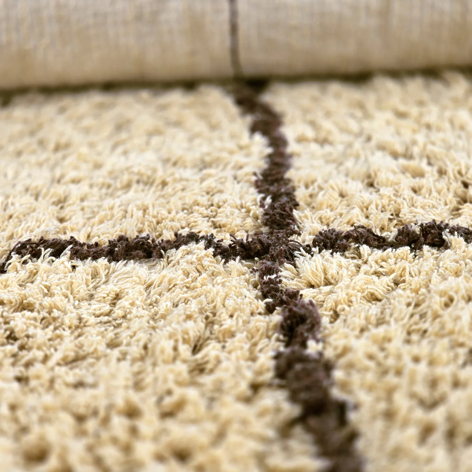 Tappeto A Pelo Lungo - Lana Natural Cotton Shaggy (beige/marrone)