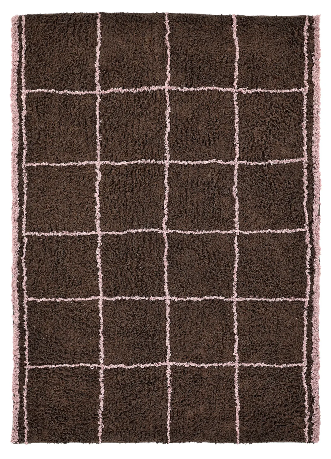 Tappeto A Pelo Lungo - Lana Natural Cotton Shaggy (marrone)