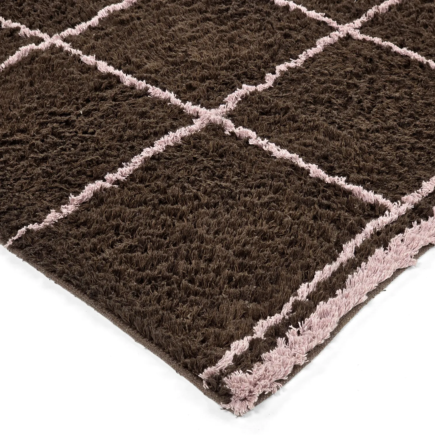 Tappeto A Pelo Lungo - Lana Natural Cotton Shaggy (marrone)