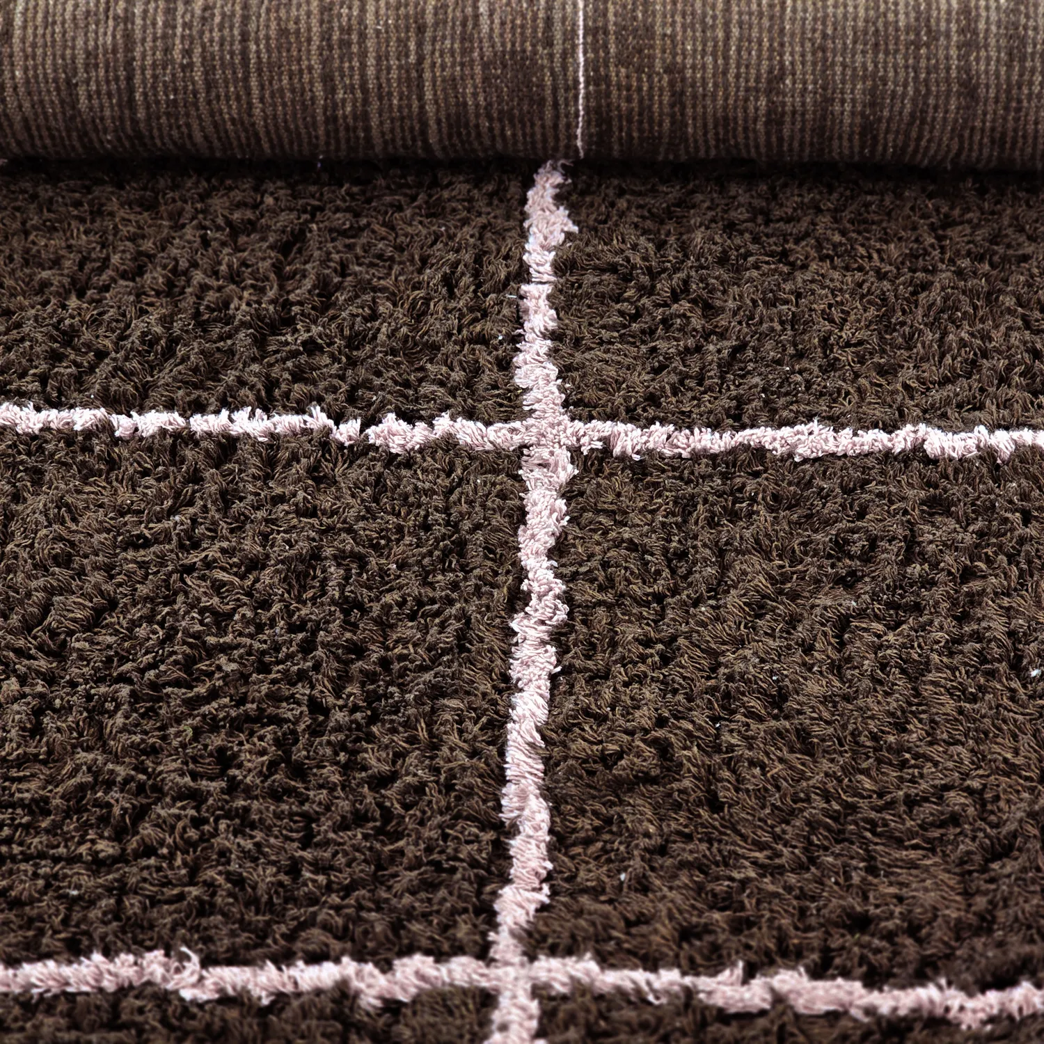 Tappeto A Pelo Lungo - Lana Natural Cotton Shaggy (marrone)