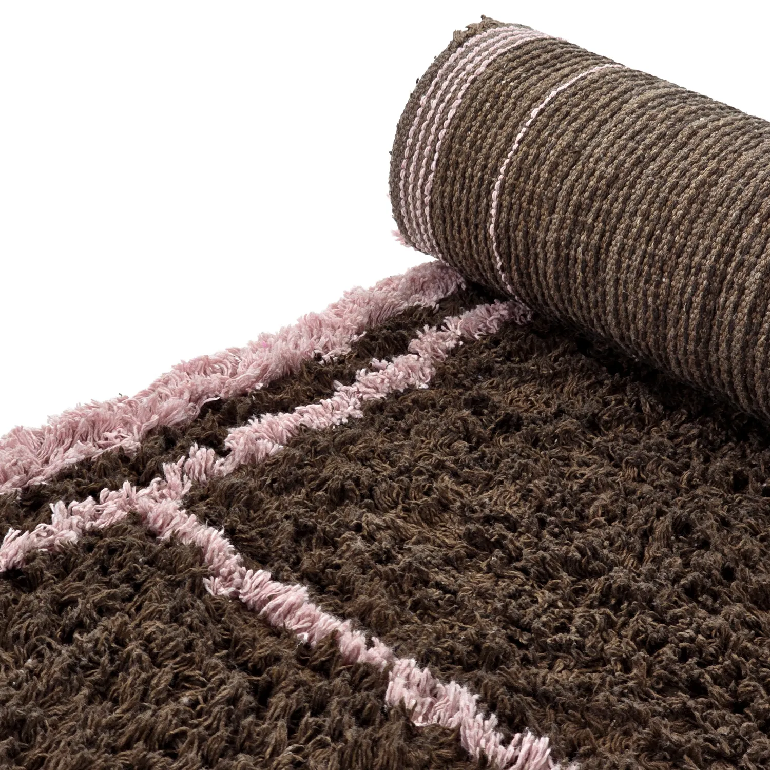 Tappeto A Pelo Lungo - Lana Natural Cotton Shaggy (marrone)