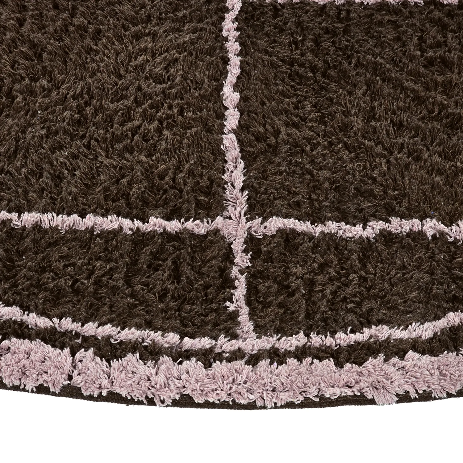 Tappeto rotondo - Lana Natural Cotton Shaggy (marrone)