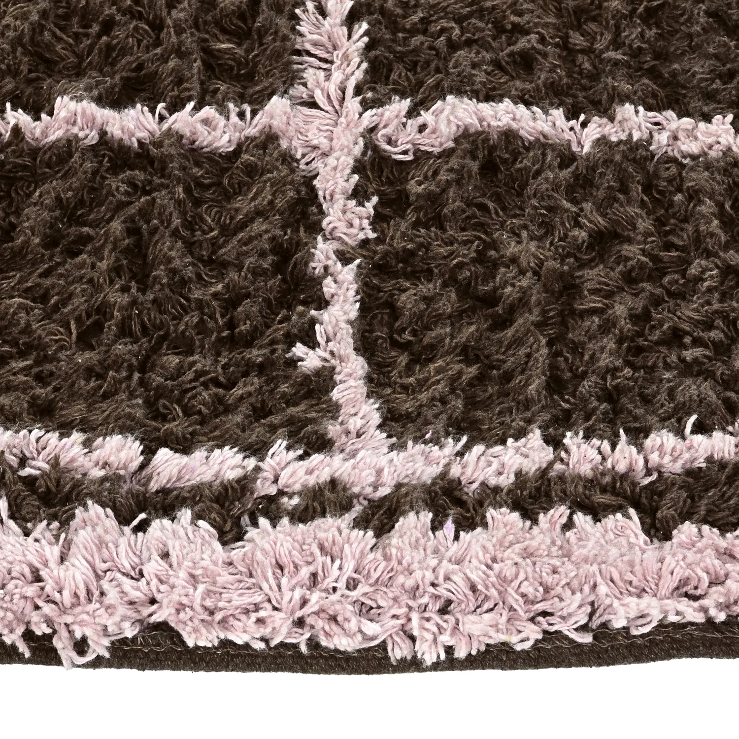 Tappeto rotondo - Lana Natural Cotton Shaggy (marrone)