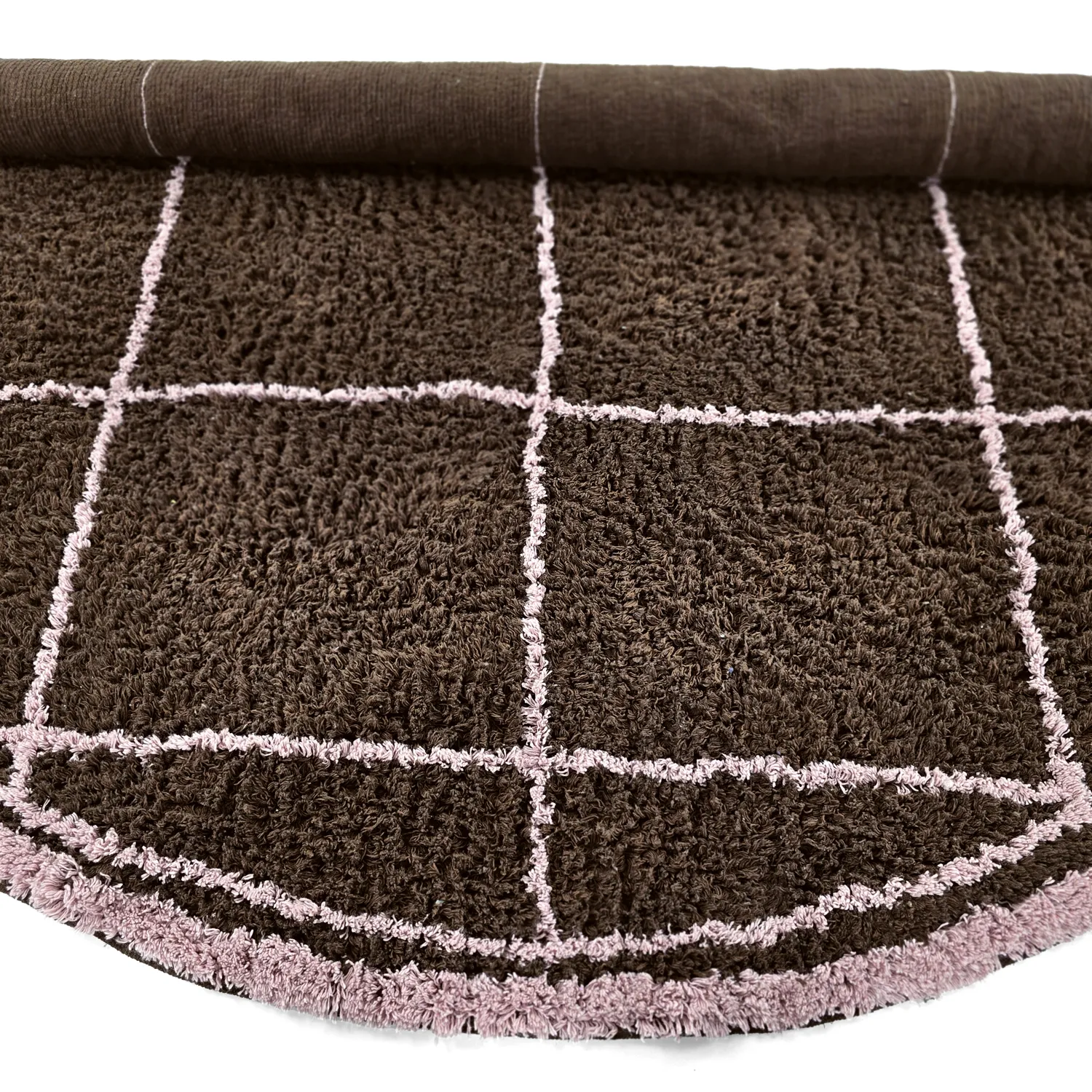 Tappeto rotondo - Lana Natural Cotton Shaggy (marrone)