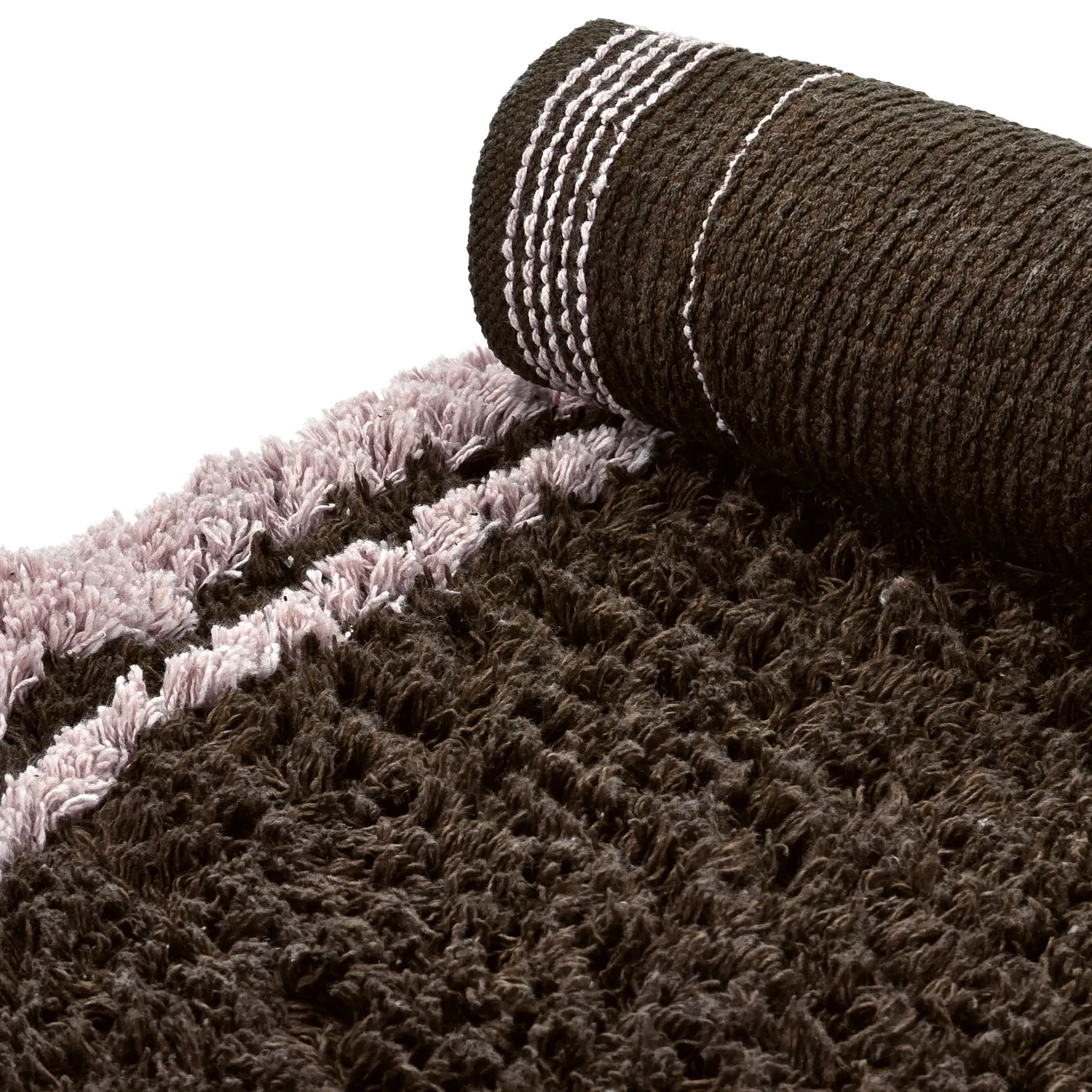 Tappeto rotondo - Lana Natural Cotton Shaggy (marrone)