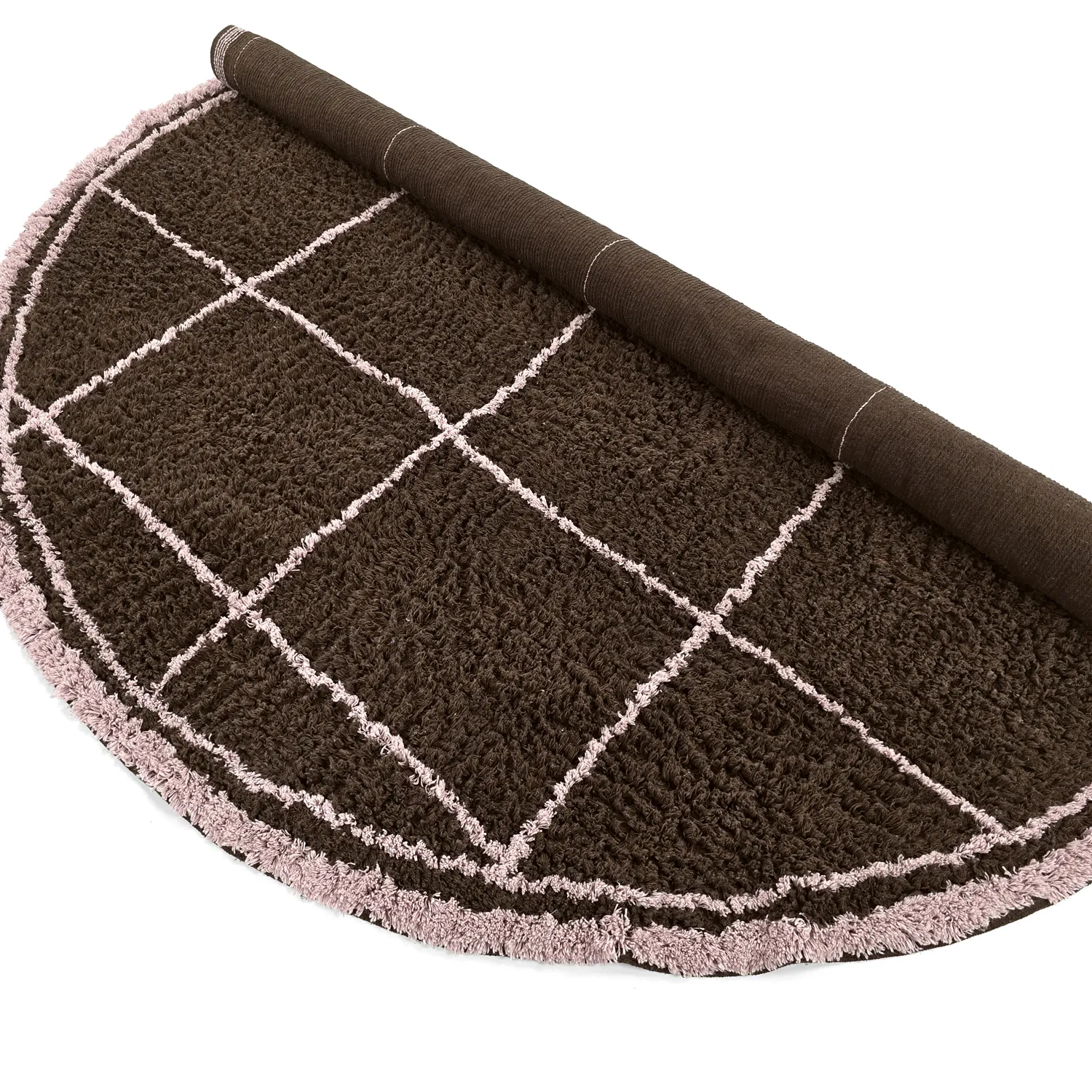 Tappeto rotondo - Lana Natural Cotton Shaggy (marrone)