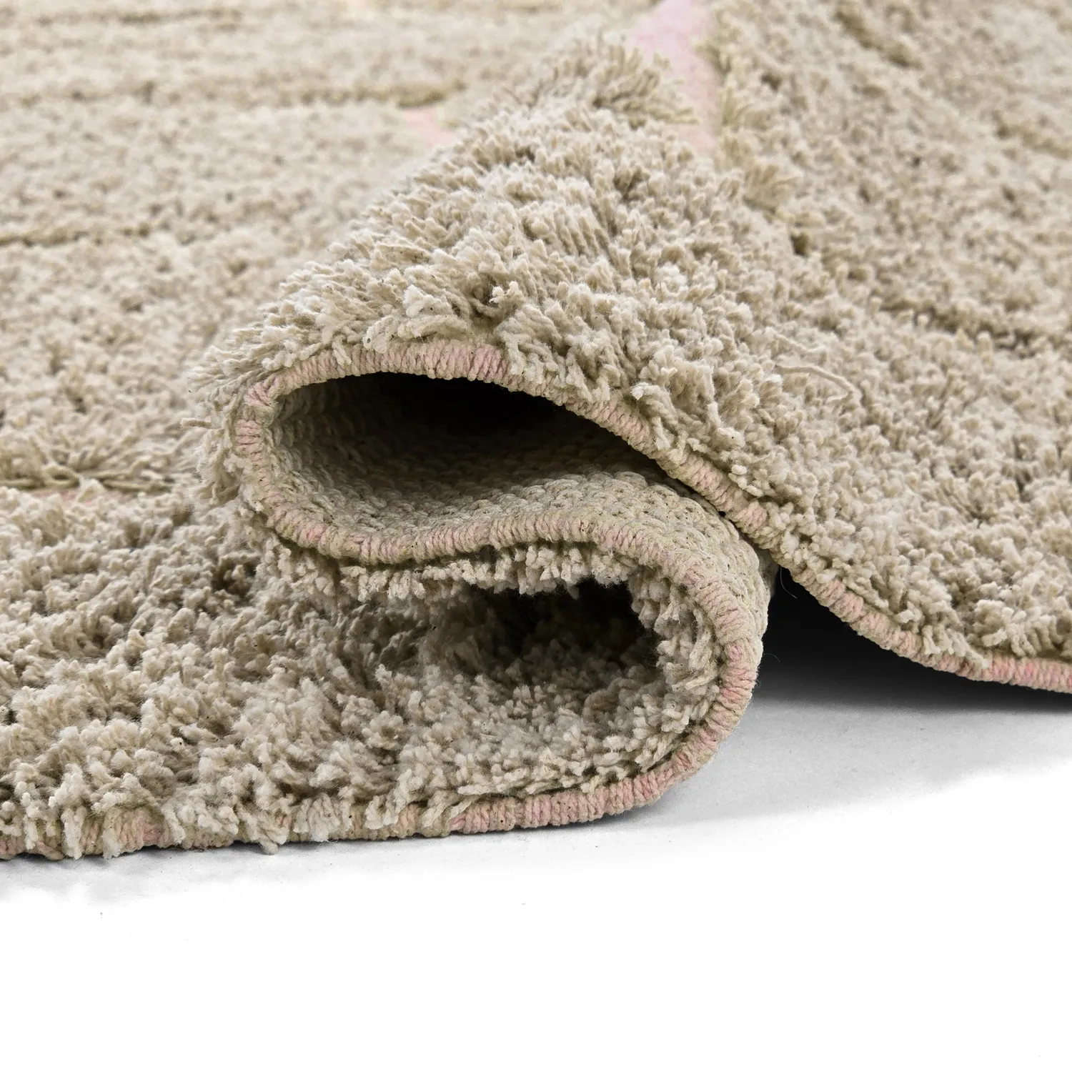 Tappeto A Pelo Lungo - Lindley Natural Cotton Shaggy (beige/rosa)