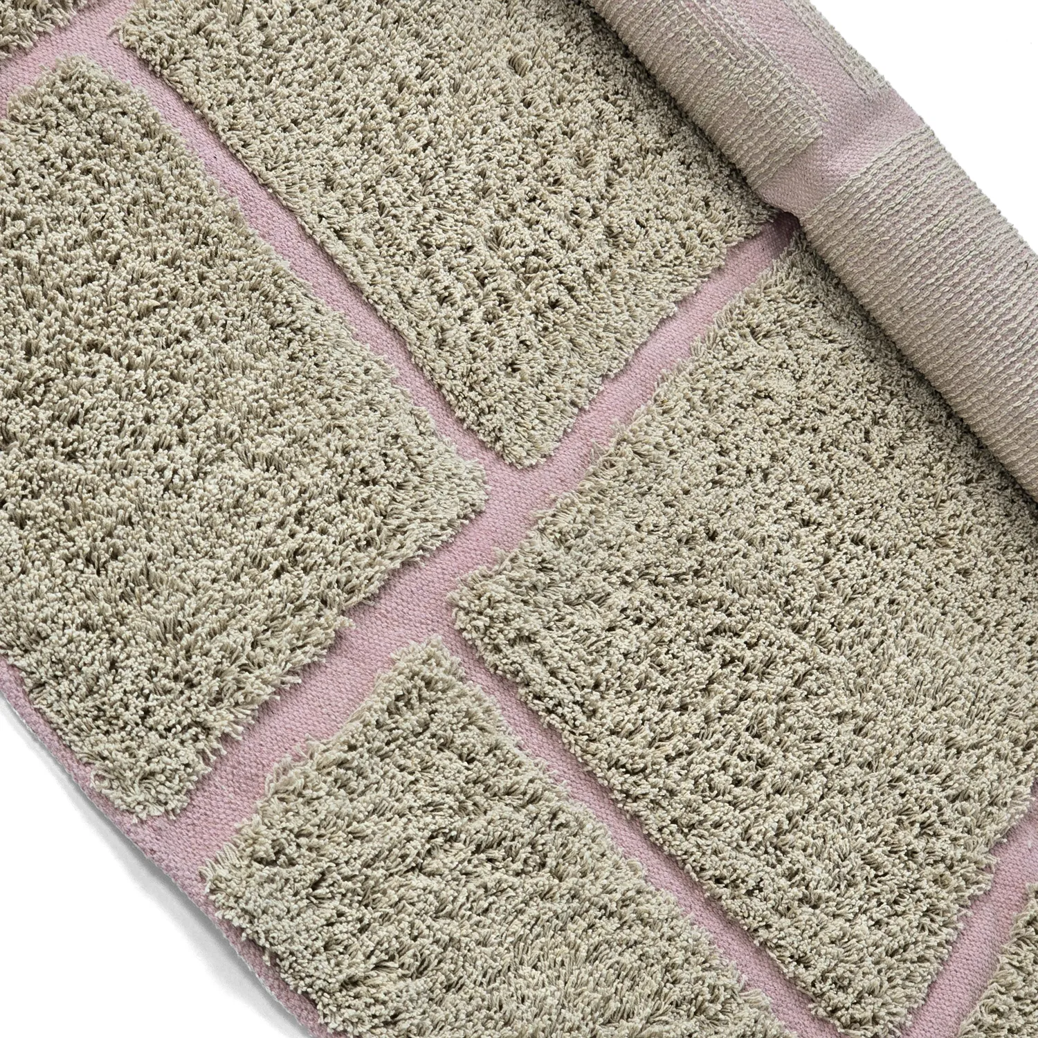 Tappeti rotondi - Lindley Natural Cotton Shaggy (beige/rosa)