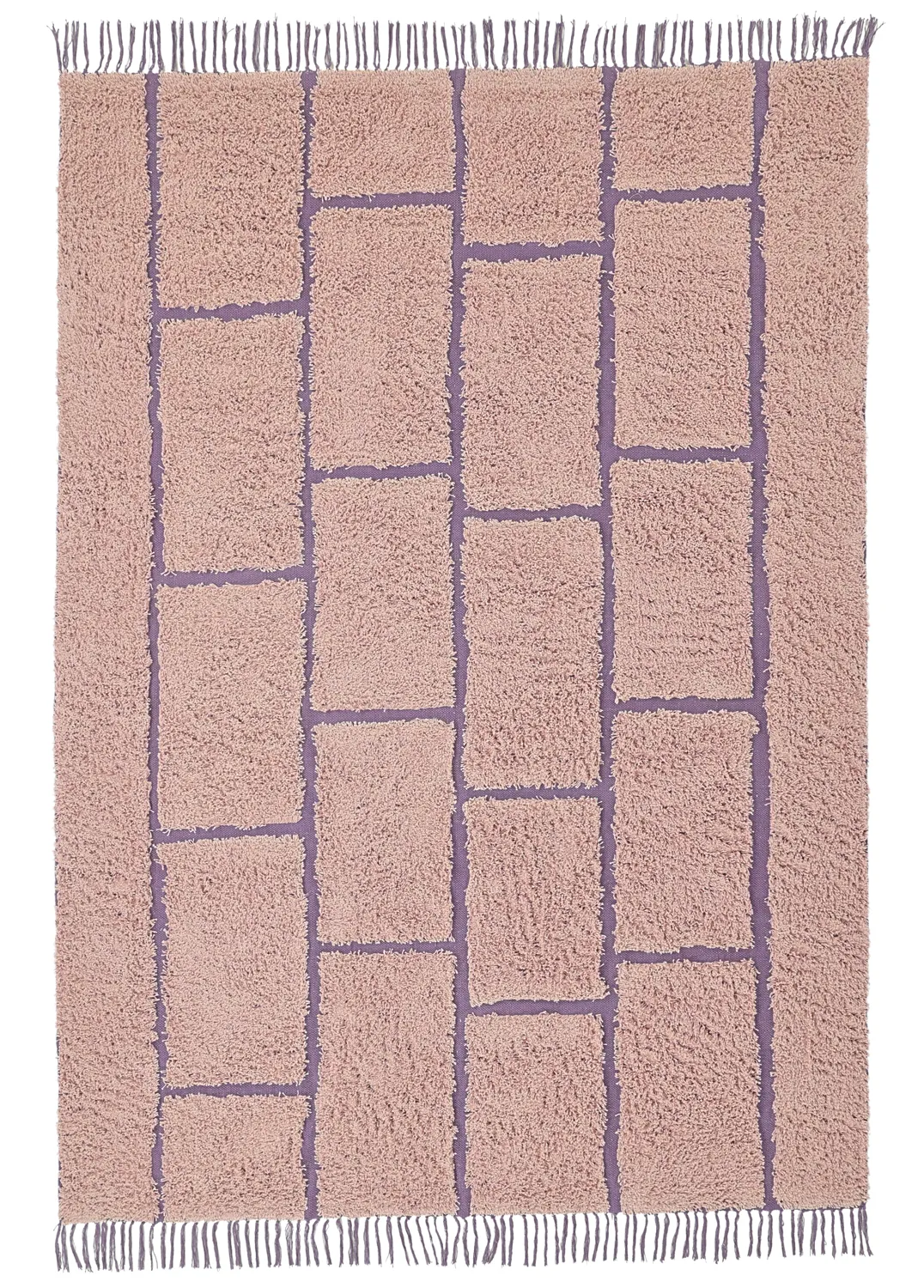 Tappeto A Pelo Lungo - Lindley Natural Cotton Shaggy (rosa/viola)