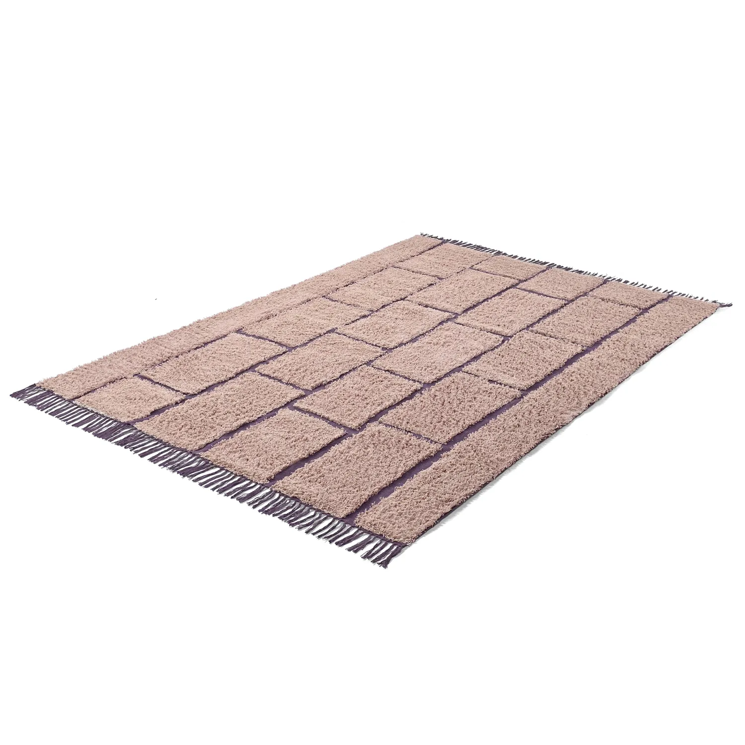 Tappeto A Pelo Lungo - Lindley Natural Cotton Shaggy (rosa/viola)