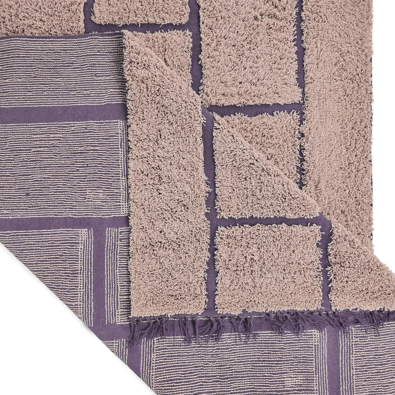 Tappeto A Pelo Lungo - Lindley Natural Cotton Shaggy (rosa/viola)