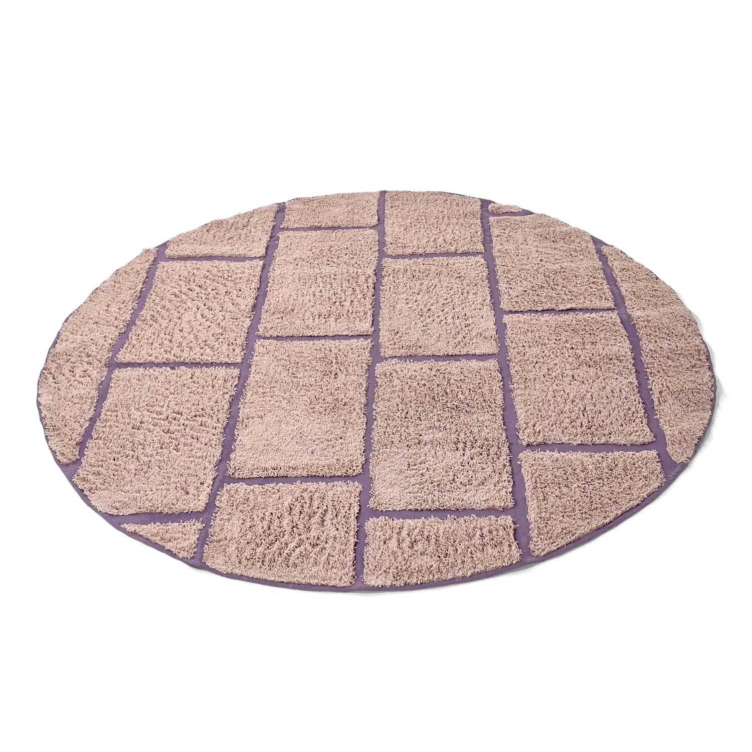 Tappeti rotondi - Lindley Natural Cotton Shaggy (rosa/viola)