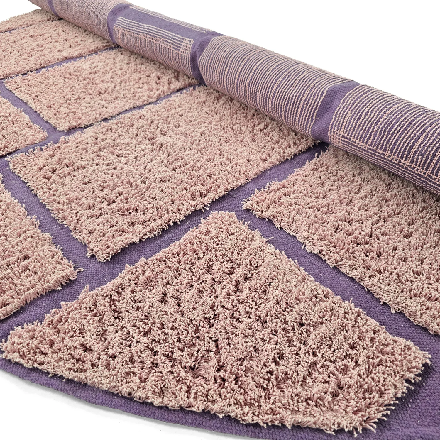 Tappeti rotondi - Lindley Natural Cotton Shaggy (rosa/viola)