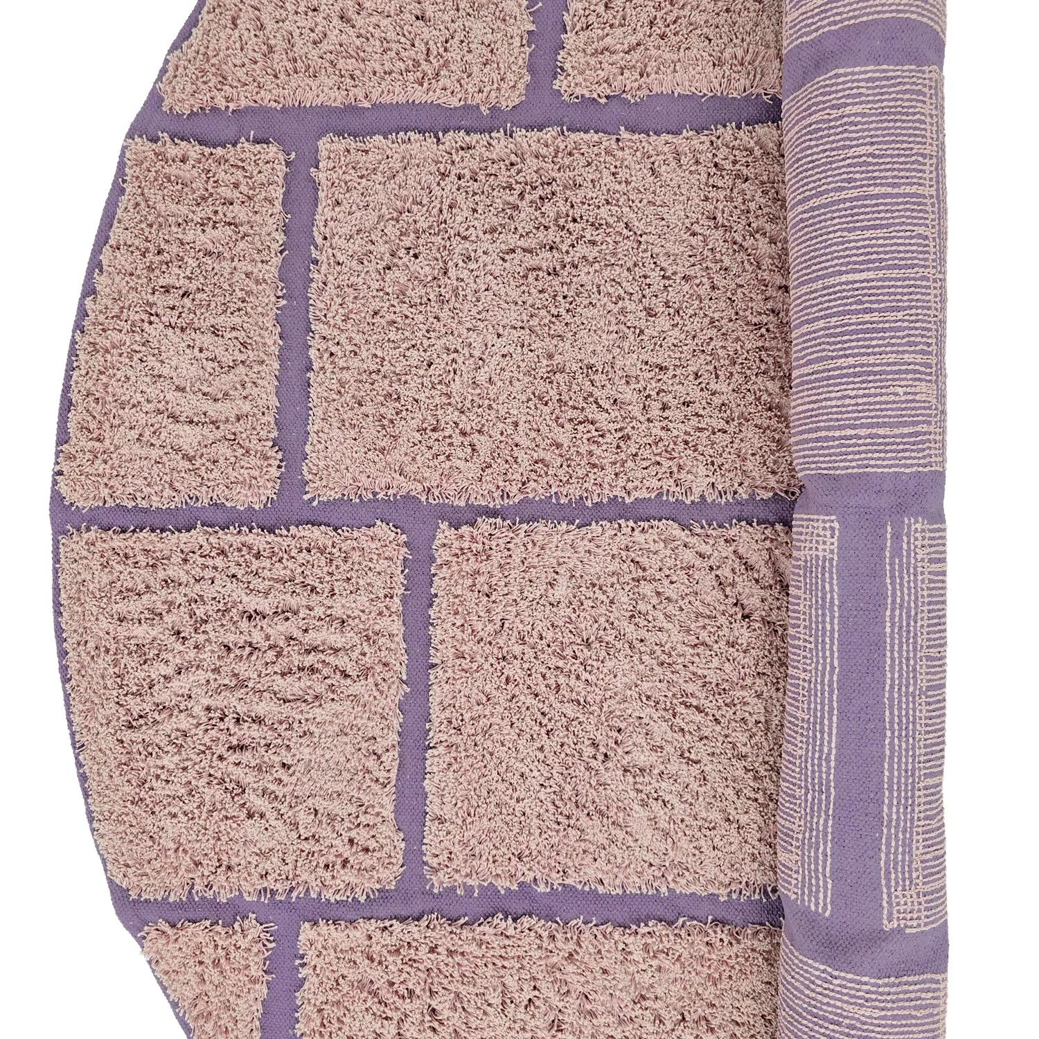 Tappeti rotondi - Lindley Natural Cotton Shaggy (rosa/viola)