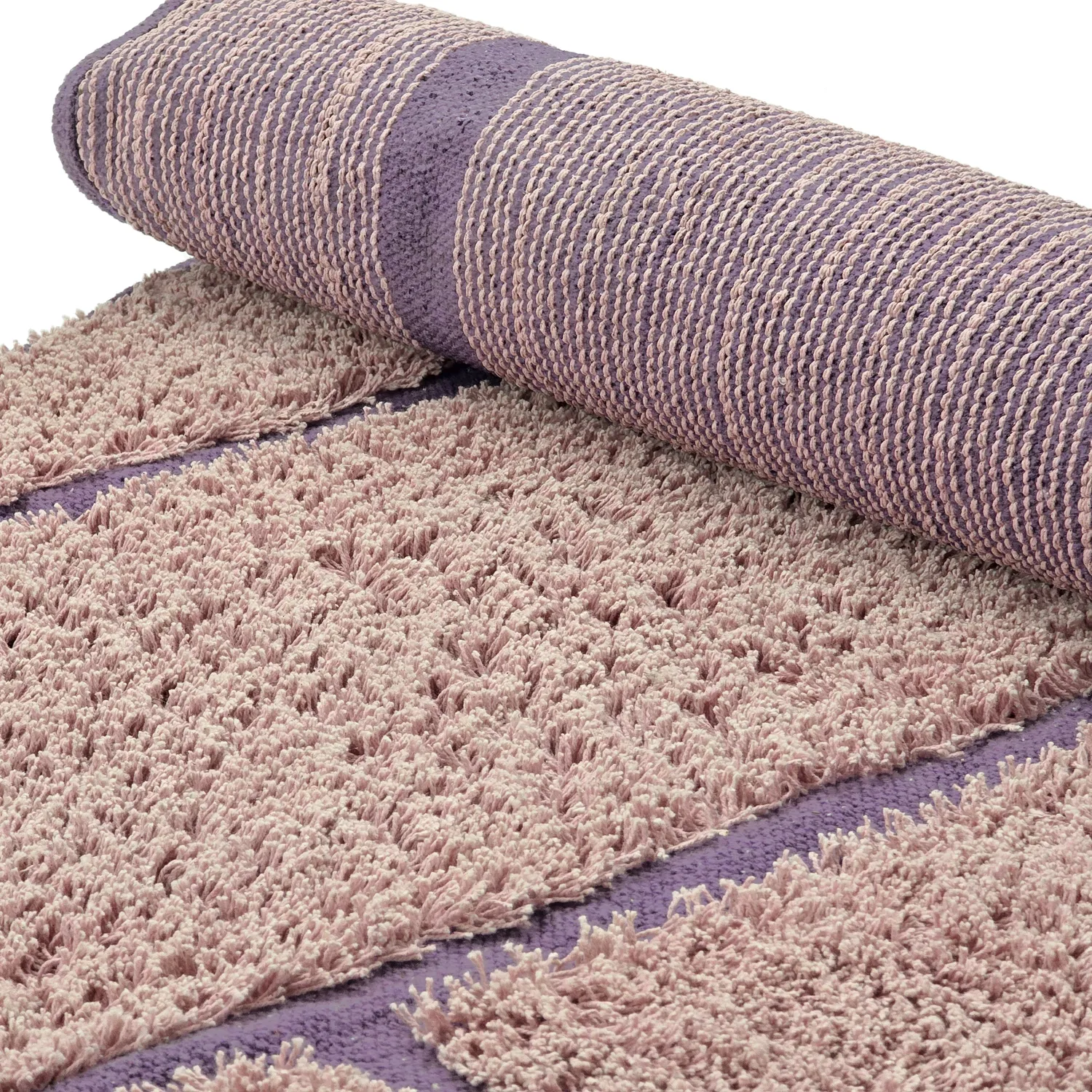 Tappeti rotondi - Lindley Natural Cotton Shaggy (rosa/viola)