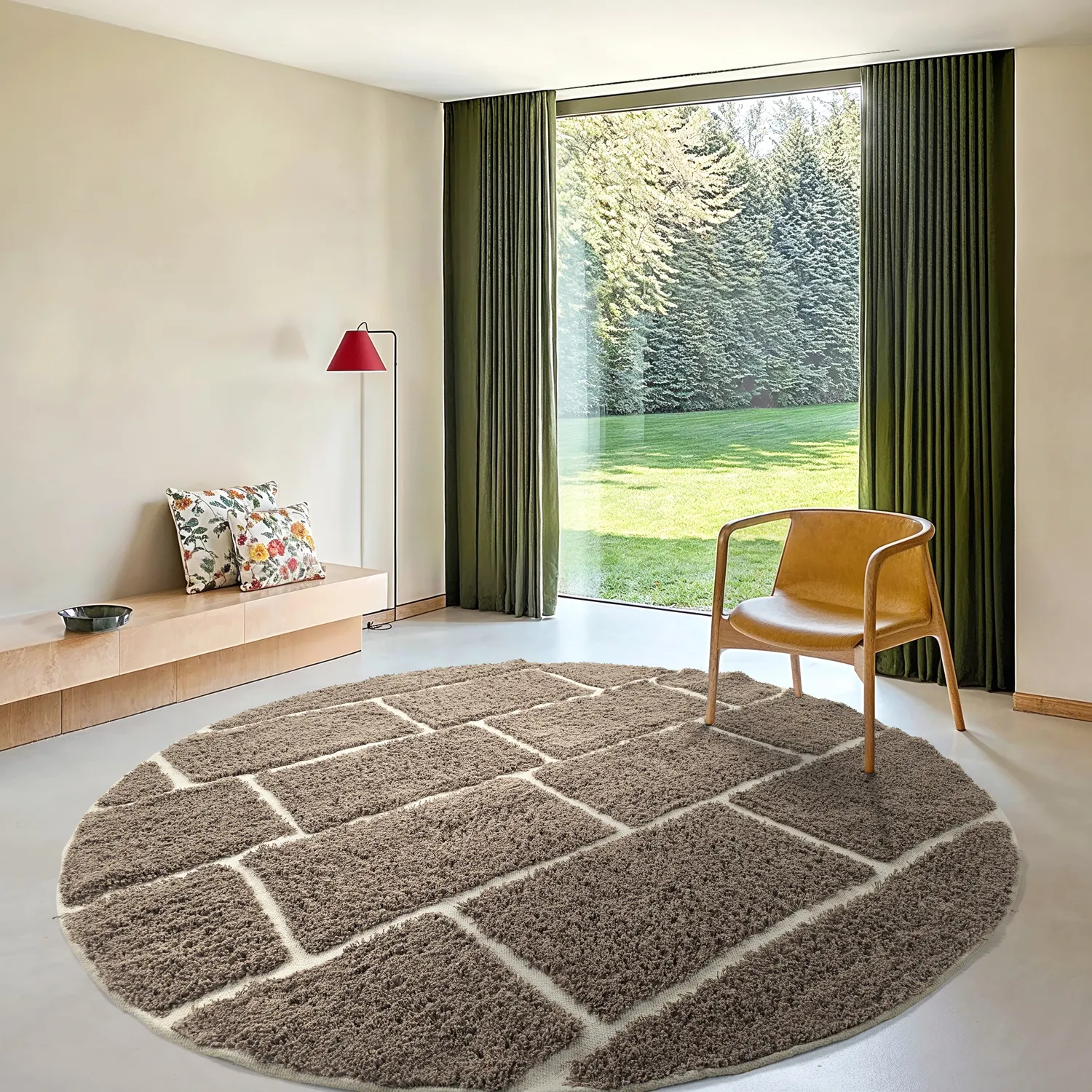 Tappeti rotondi - Lindley Natural Cotton Shaggy (tortora/grigio)