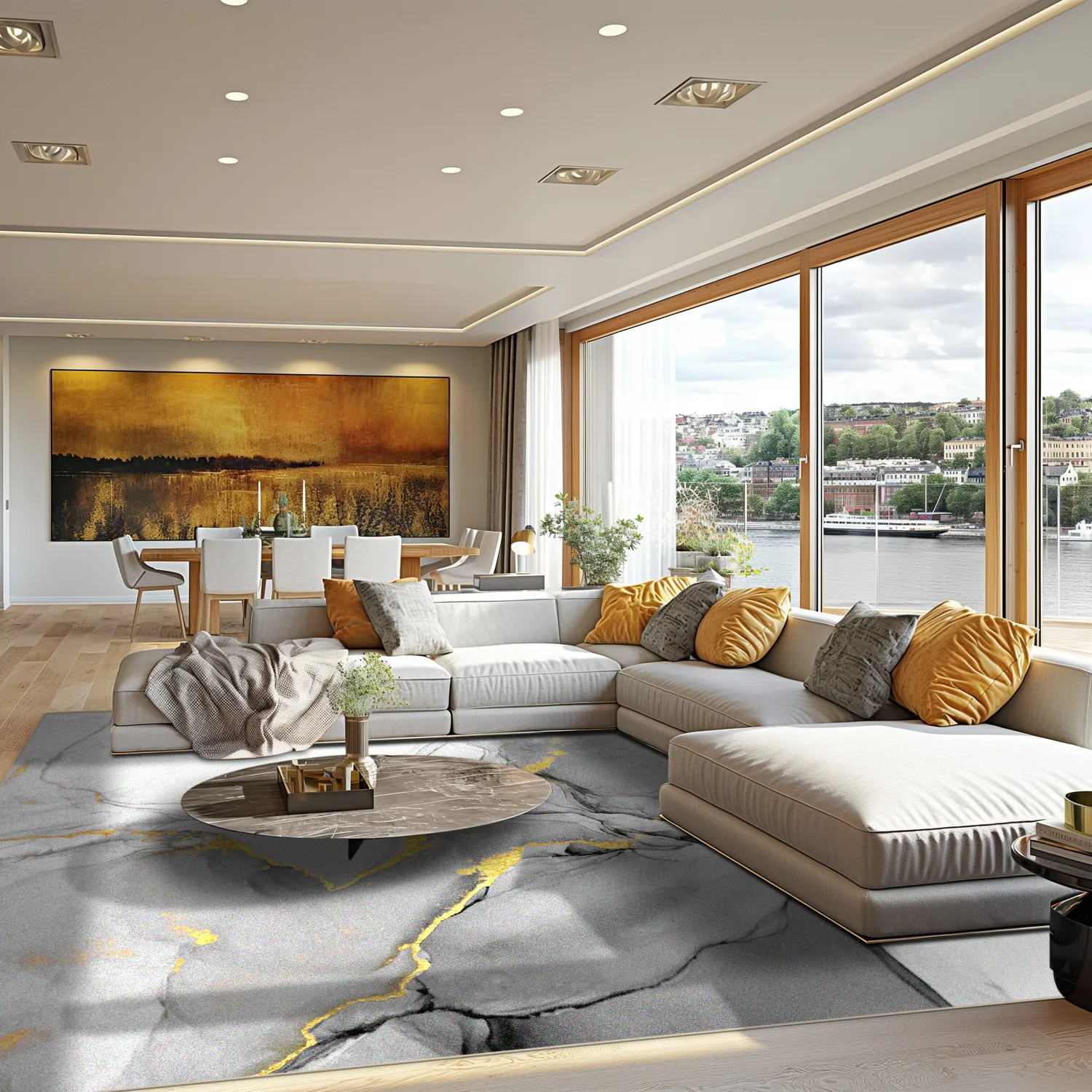 Tappeto Wilton - Manilva (grigio/bianco/oro)