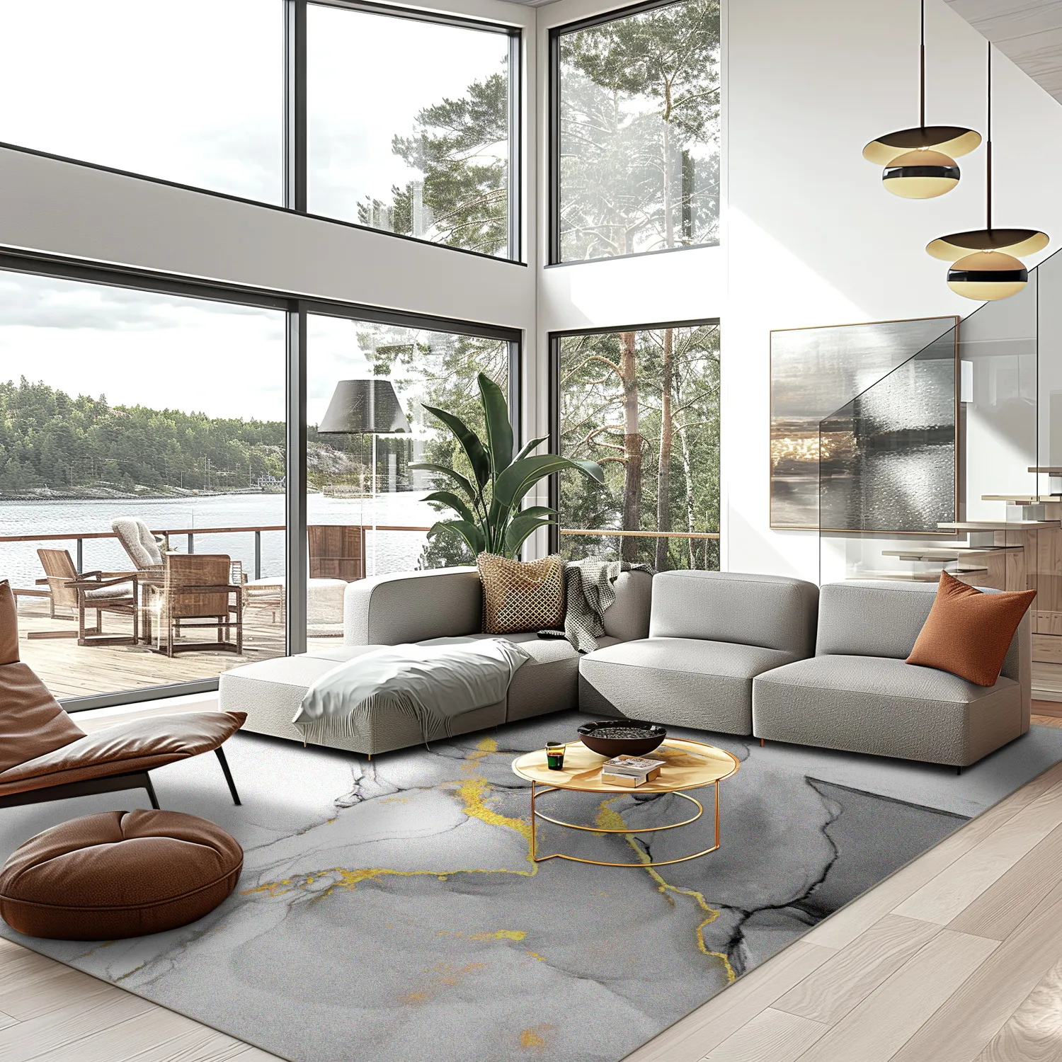 Tappeto Wilton - Manilva (grigio/bianco/oro)