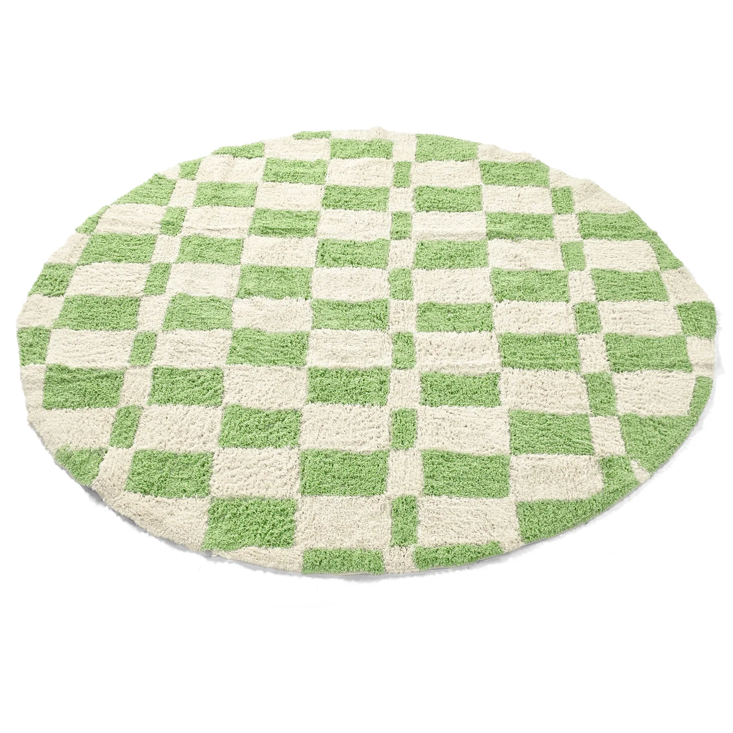 Tappeto rotondo - Maranello Natural Cotton Shaggy (verde)