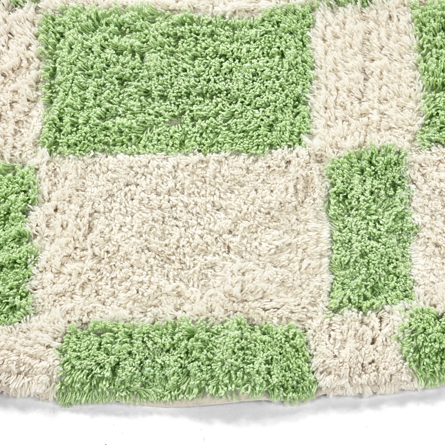Tappeto rotondo - Maranello Natural Cotton Shaggy (verde)