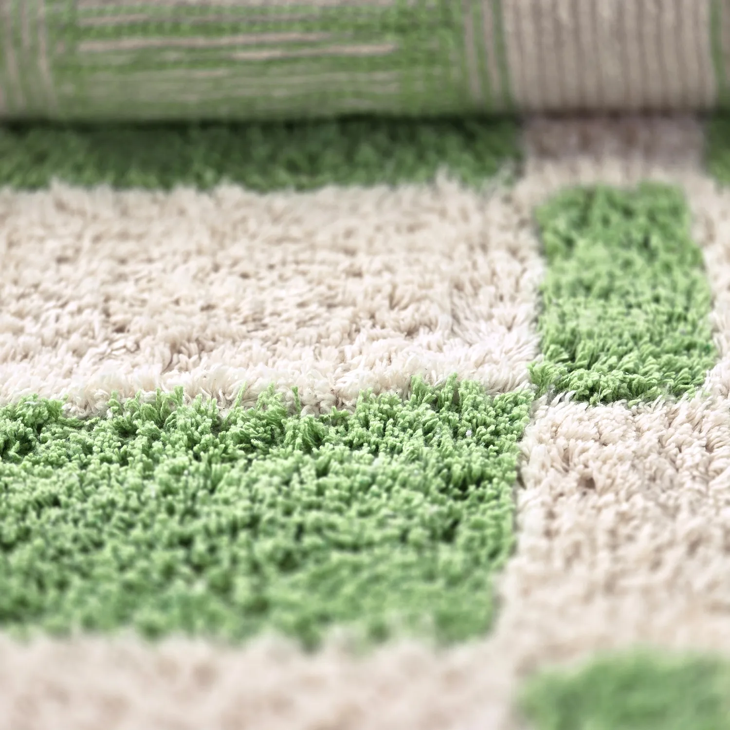 Tappeto rotondo - Maranello Natural Cotton Shaggy (verde)