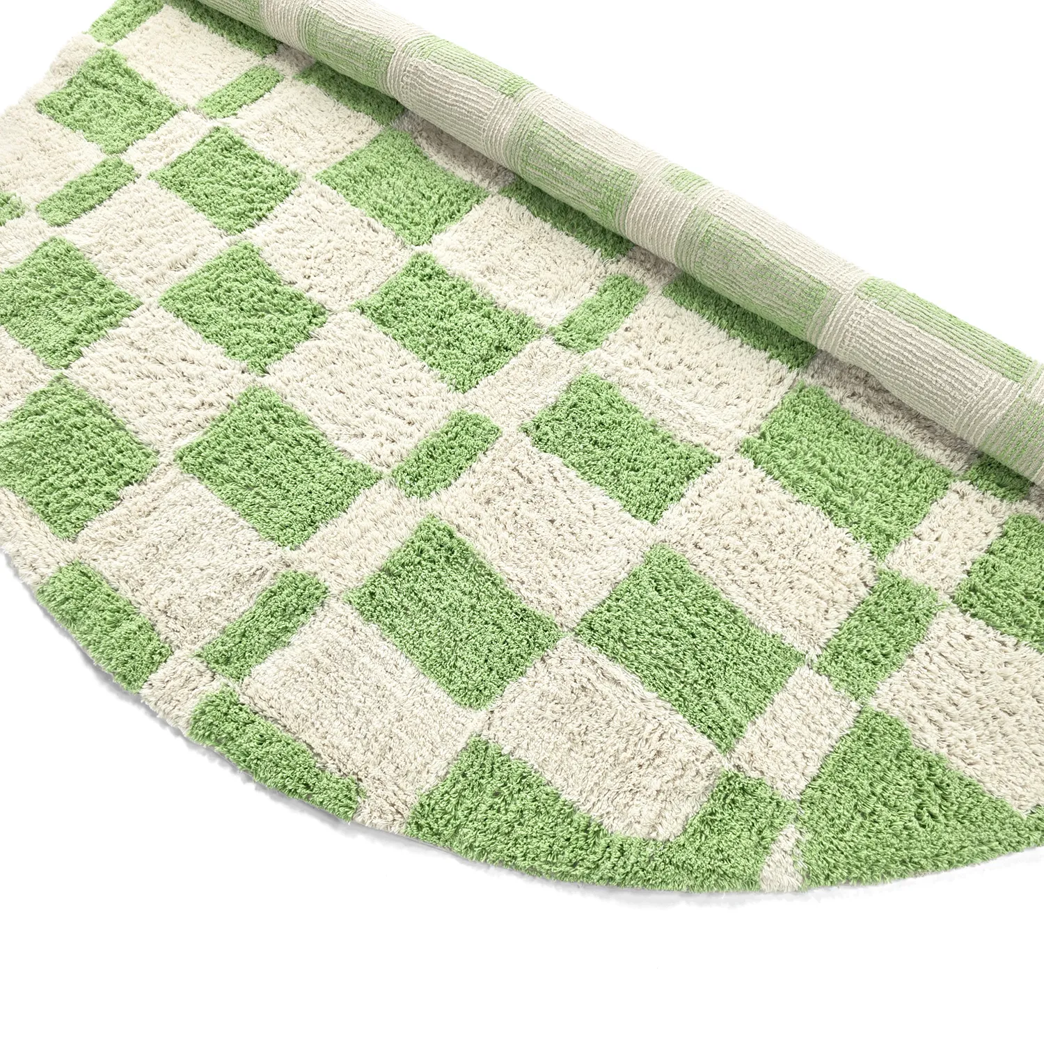 Tappeto rotondo - Maranello Natural Cotton Shaggy (verde)