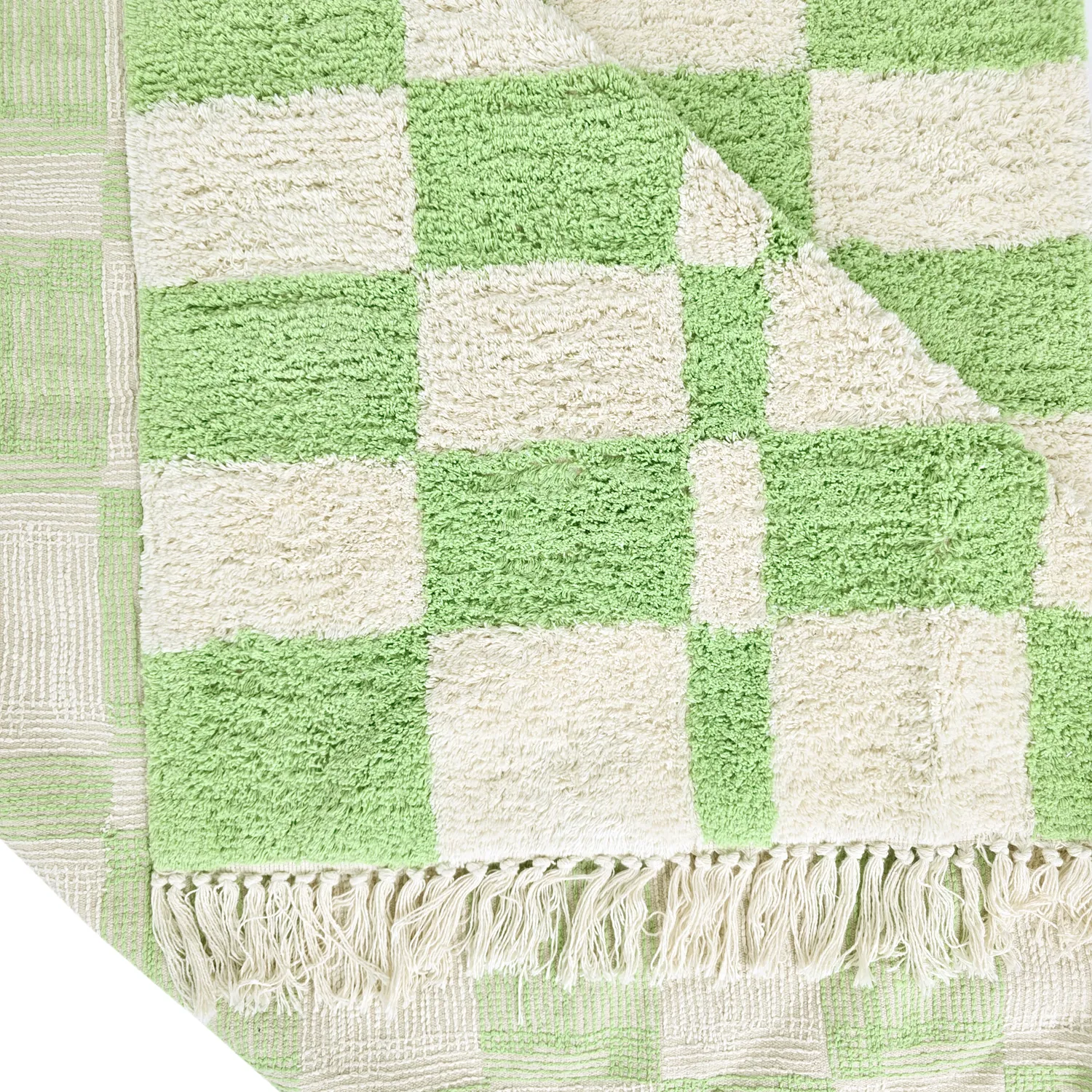 Tappeto A Pelo Lungo - Maranello Natural Cotton Shaggy (verde)