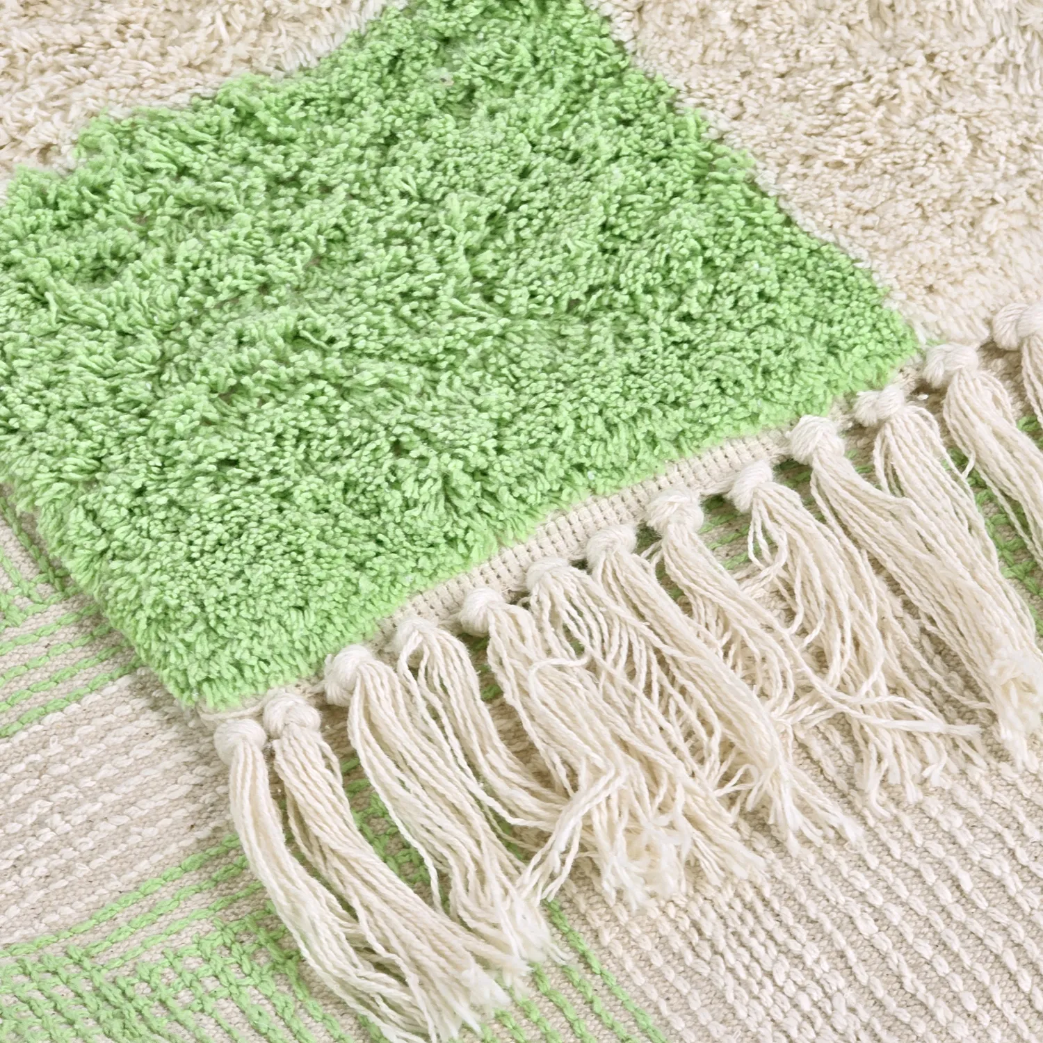 Tappeto A Pelo Lungo - Maranello Natural Cotton Shaggy (verde)