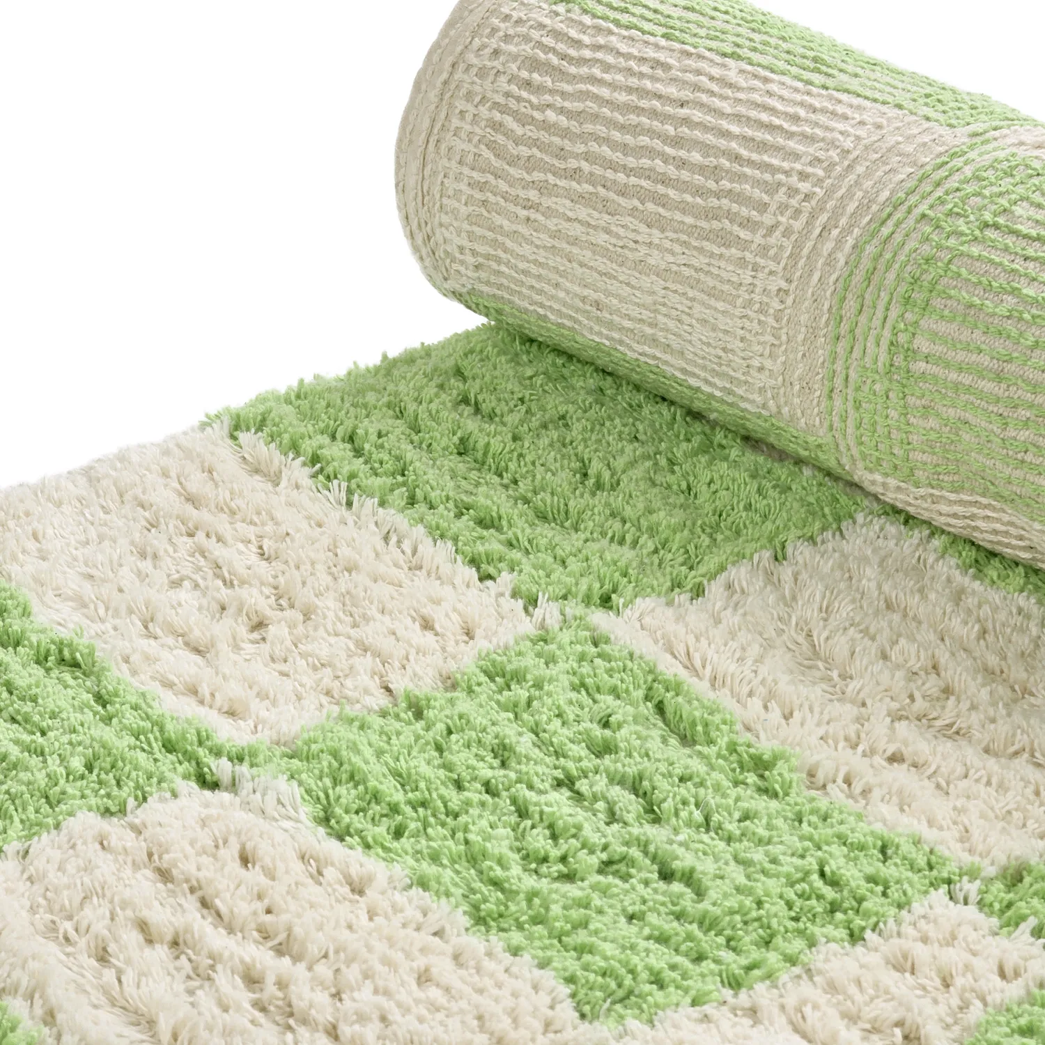 Tappeto A Pelo Lungo - Maranello Natural Cotton Shaggy (verde)