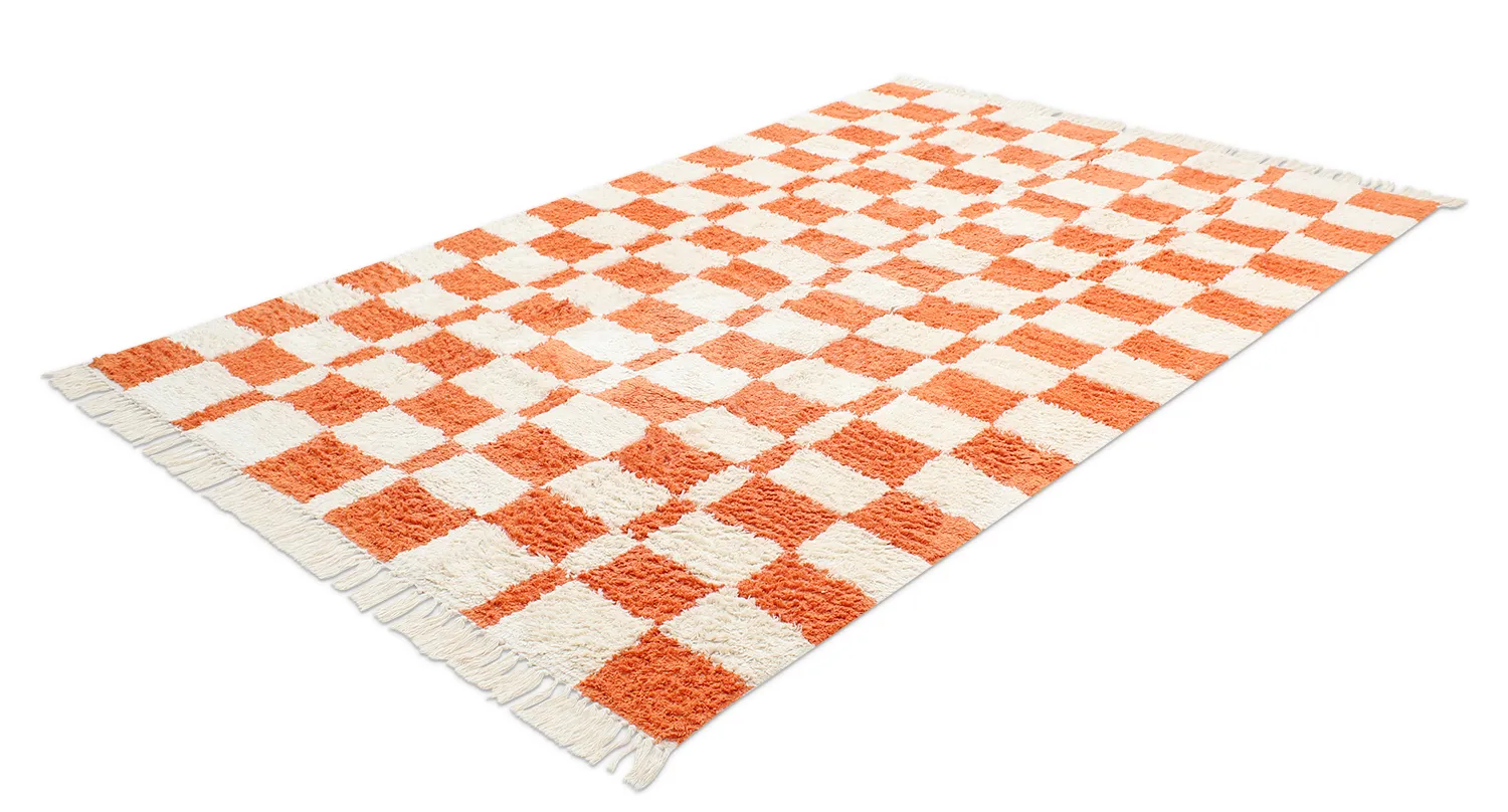 Tappeto A Pelo Lungo - Maranello Natural Cotton Shaggy (arancia)
