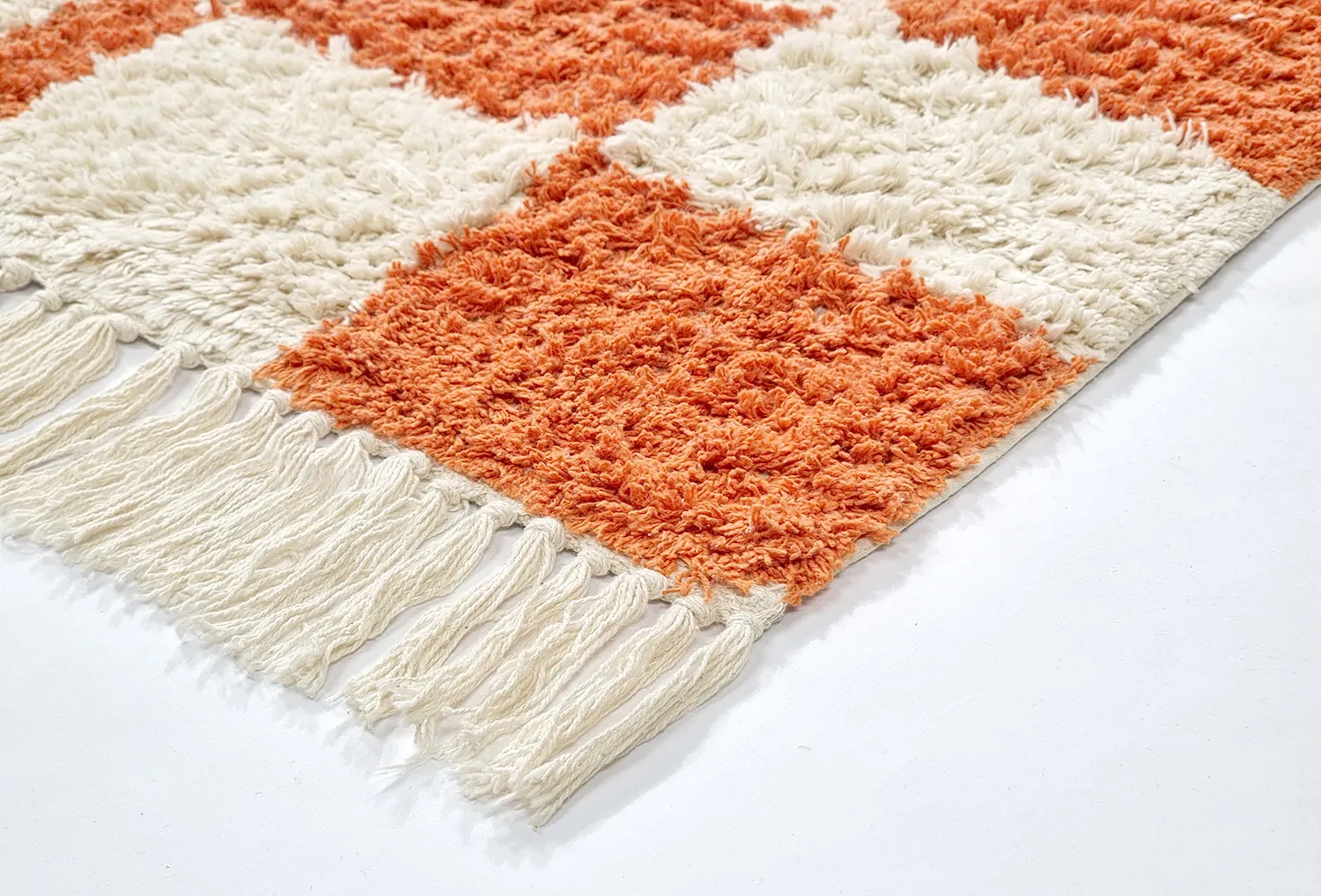 Tappeto A Pelo Lungo - Maranello Natural Cotton Shaggy (arancia)