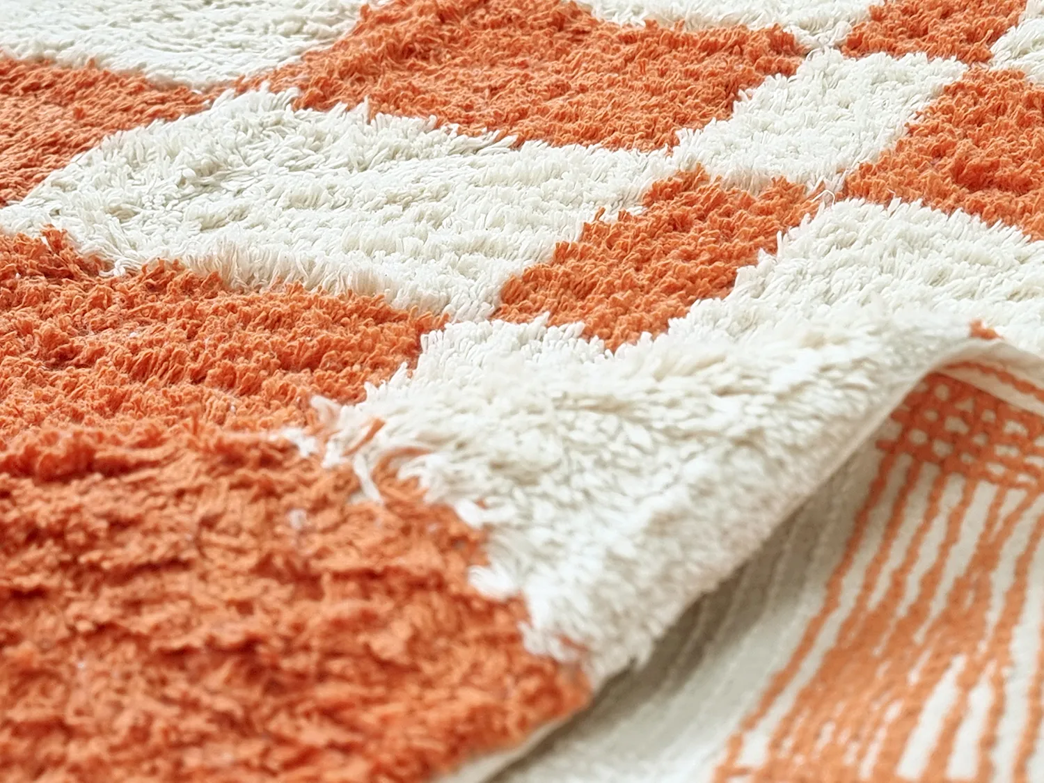 Tappeto A Pelo Lungo - Maranello Natural Cotton Shaggy (arancia)