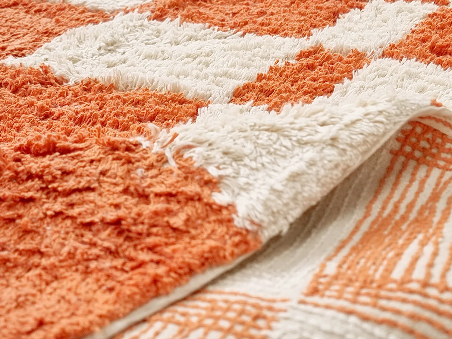Tappeto A Pelo Lungo - Maranello Natural Cotton Shaggy (arancia)