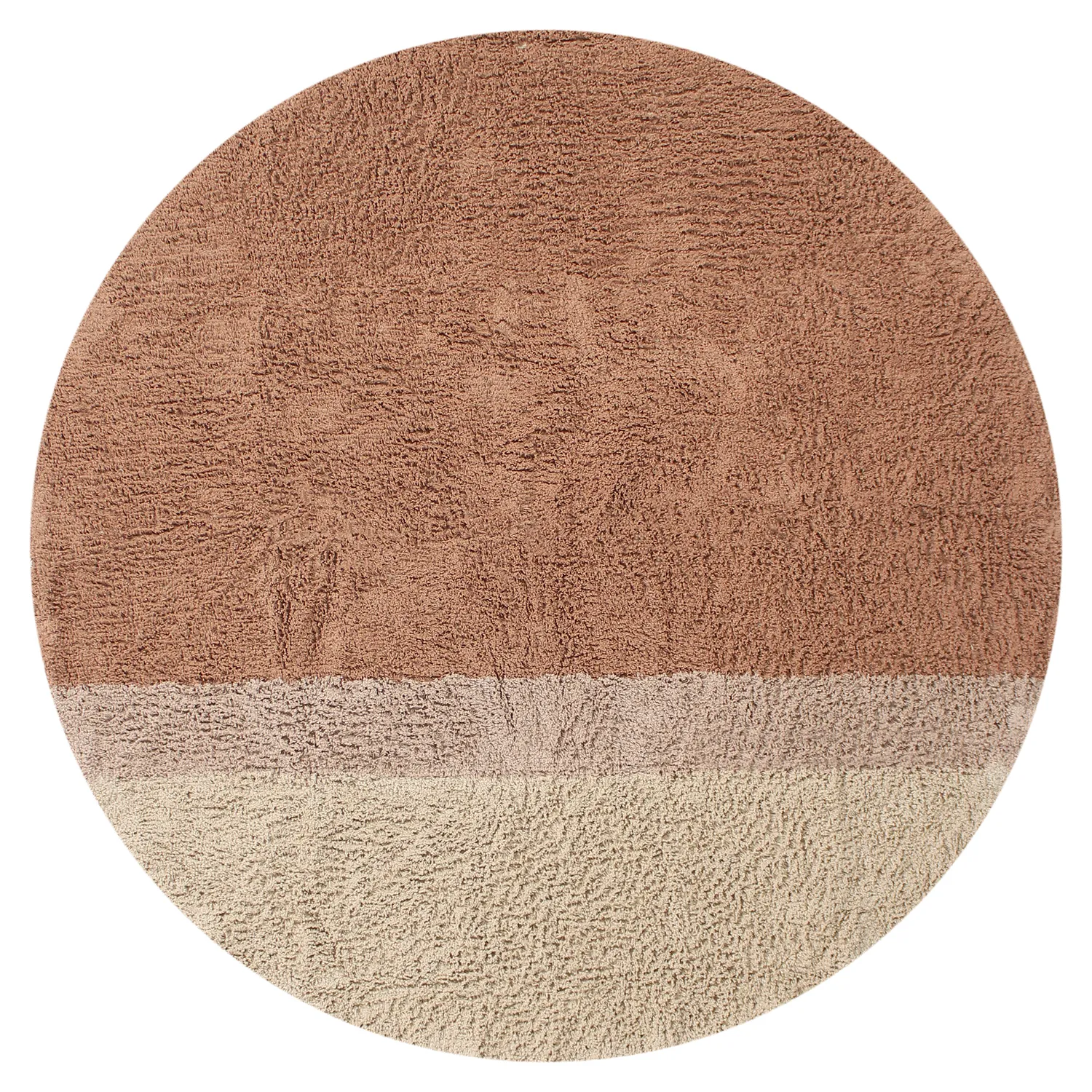 Tappeti rotondi - Mareto Natural Cotton Shaggy (marrone)