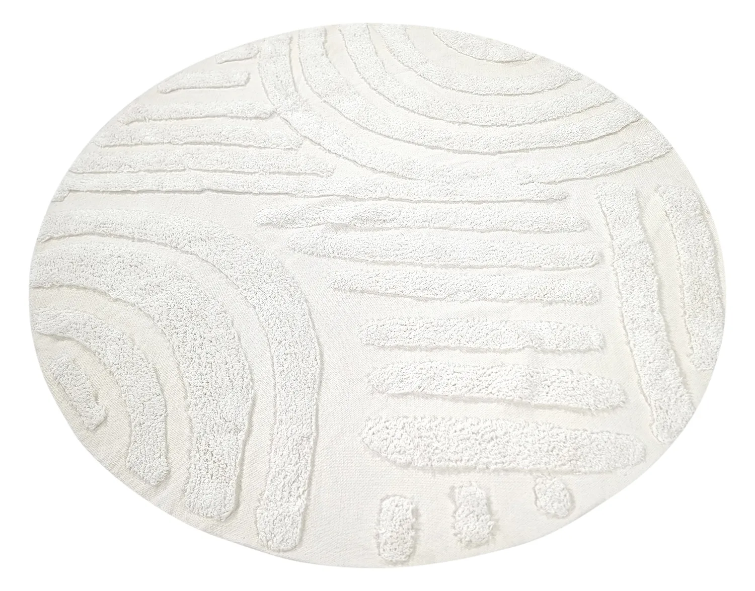 Tappeti rotondi - Mavis Natural Cotton Shaggy (offwhite)