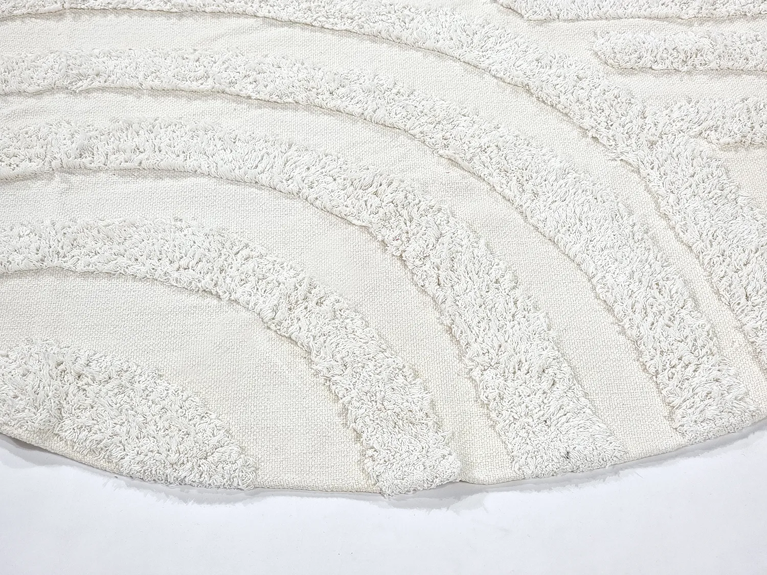 Tappeti rotondi - Mavis Natural Cotton Shaggy (offwhite)
