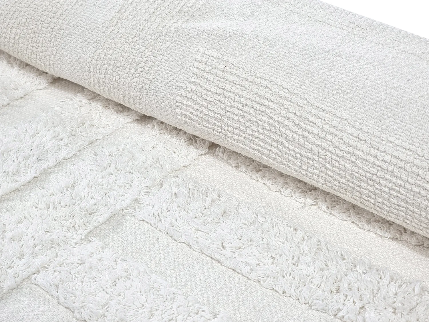 Tappeti rotondi - Mavis Natural Cotton Shaggy (offwhite)