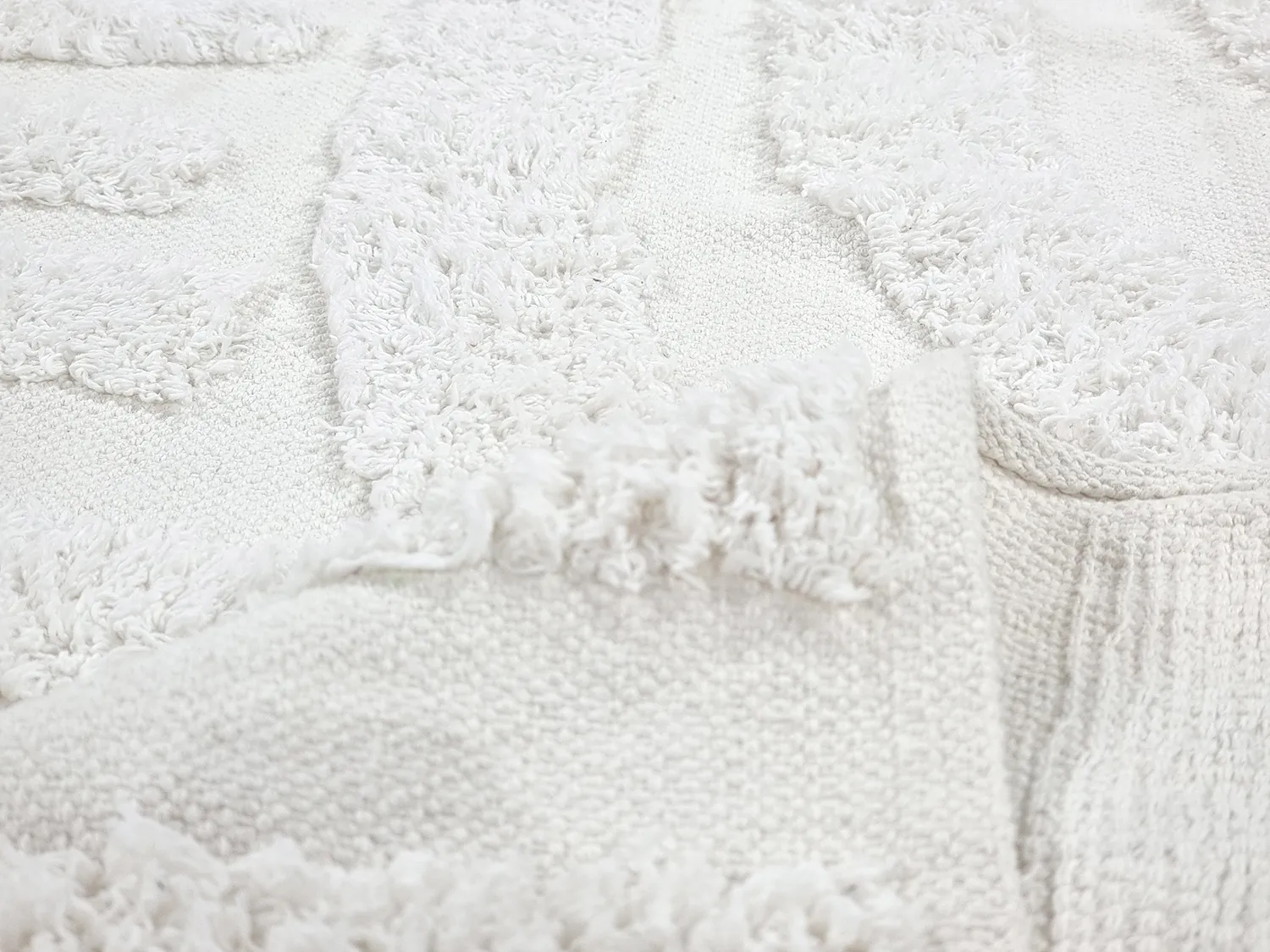 Tappeti rotondi - Mavis Natural Cotton Shaggy (offwhite)