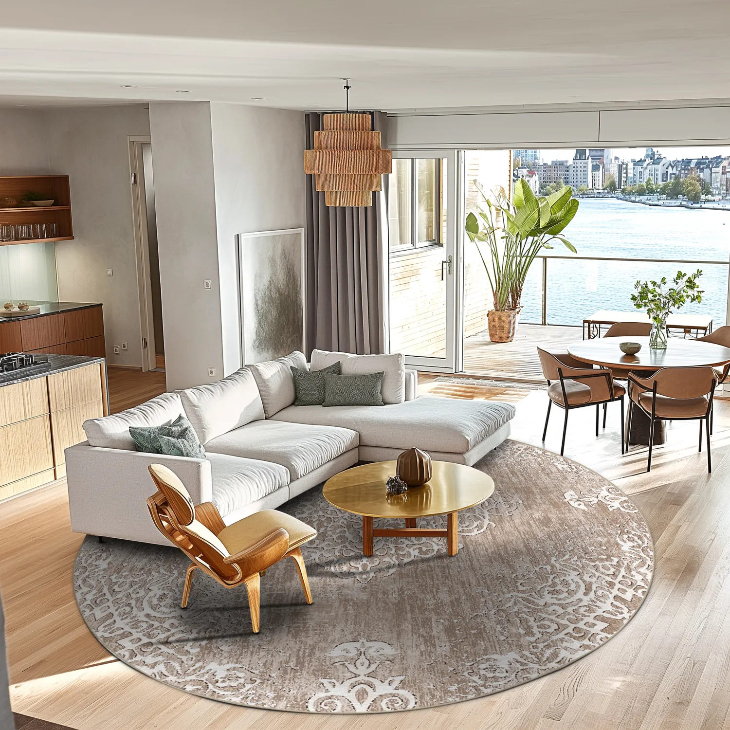 Tappeto rotondo - Milazzo (beige)