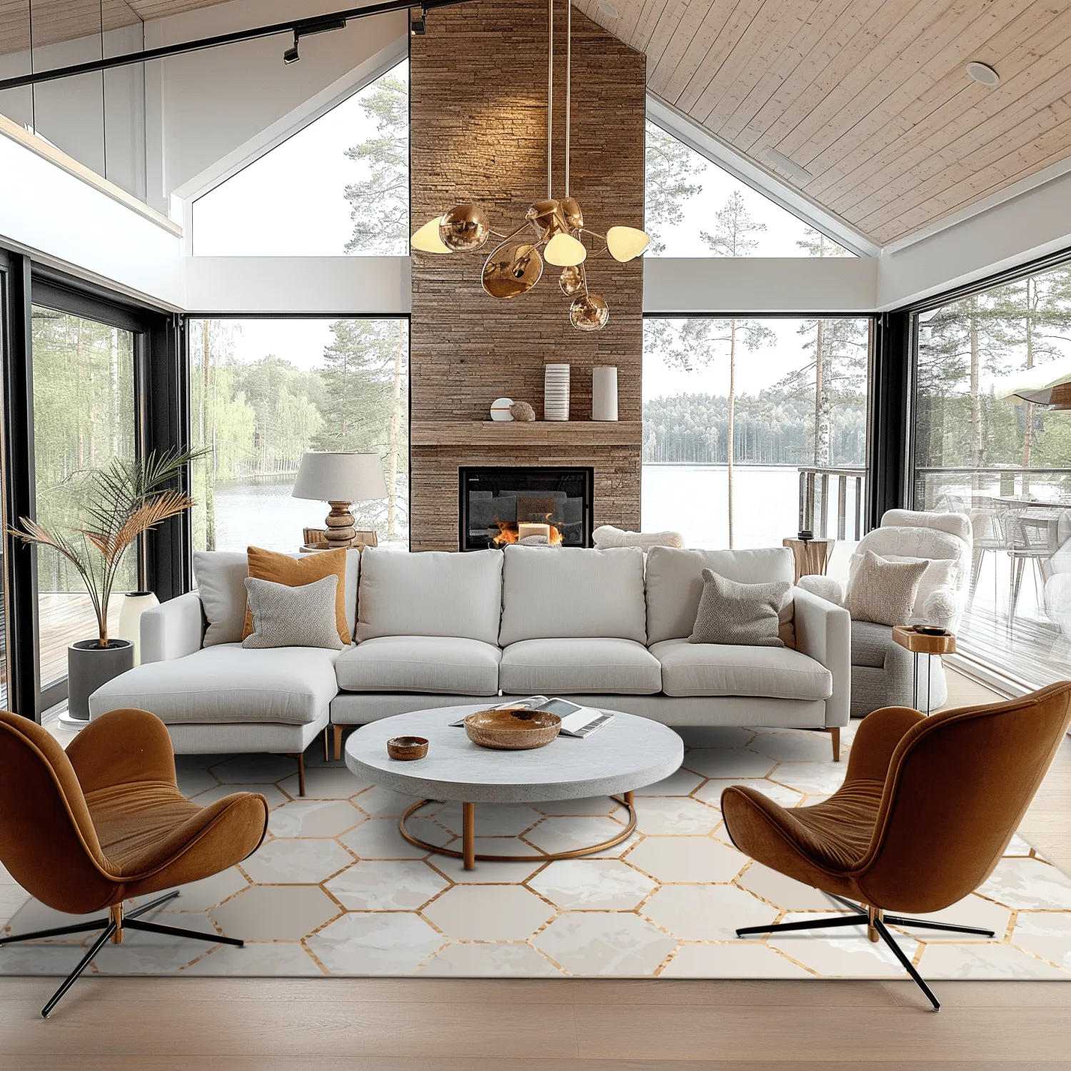 Tappeto Wilton - Morino (beige/bianco/oro)