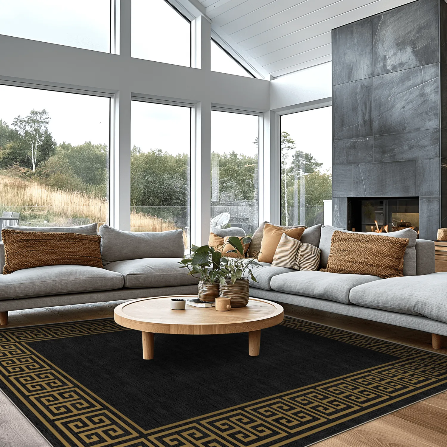 Tappeto Wilton - Myra (nero/oro)
