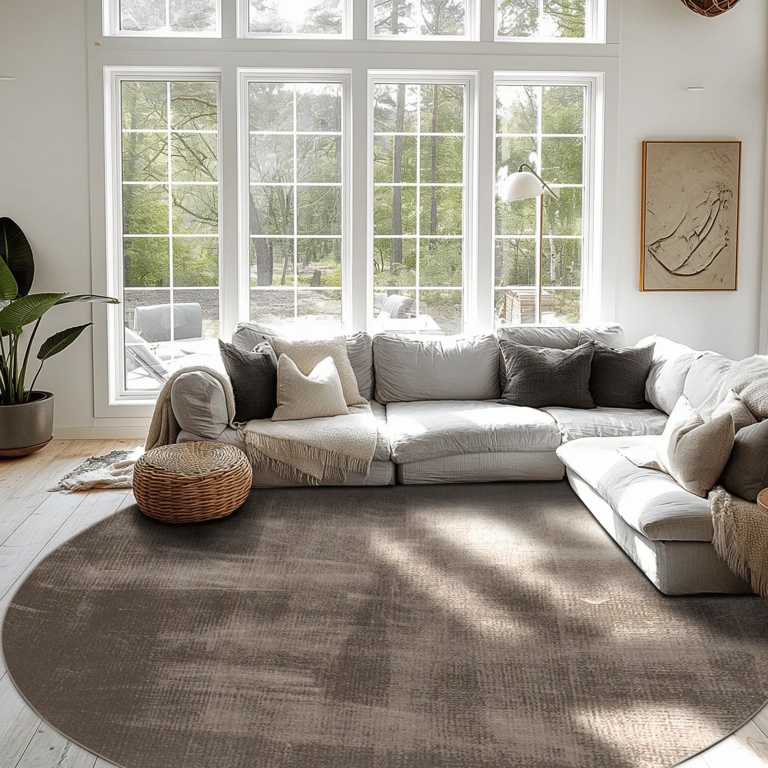Tappeto rotondo - Olmedo (grigio/beige)
