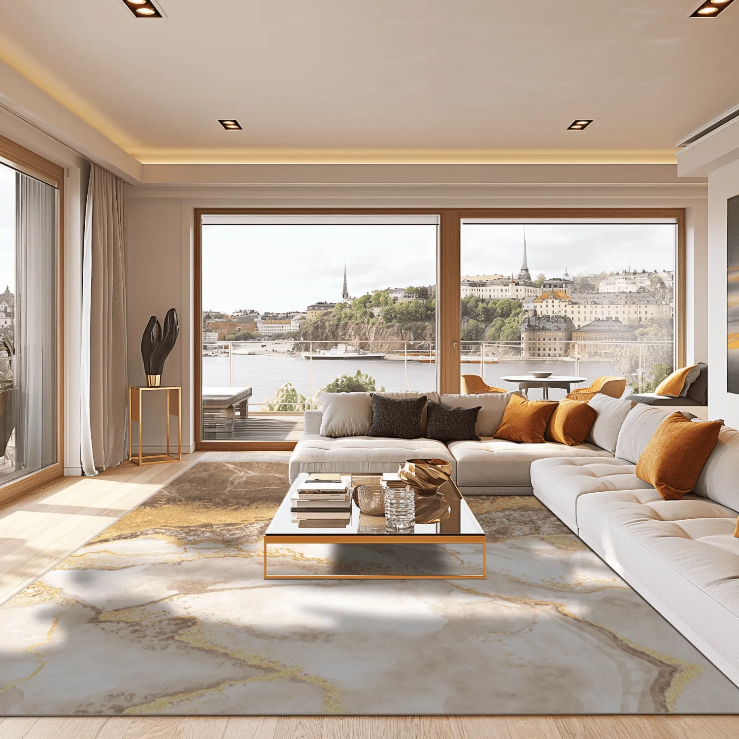 Tappeto Wilton - Padova (marrone/bianco/oro)
