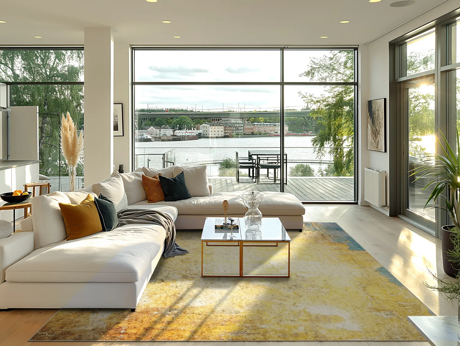 Tappeto Wilton - Palau (oro/beige/blu)