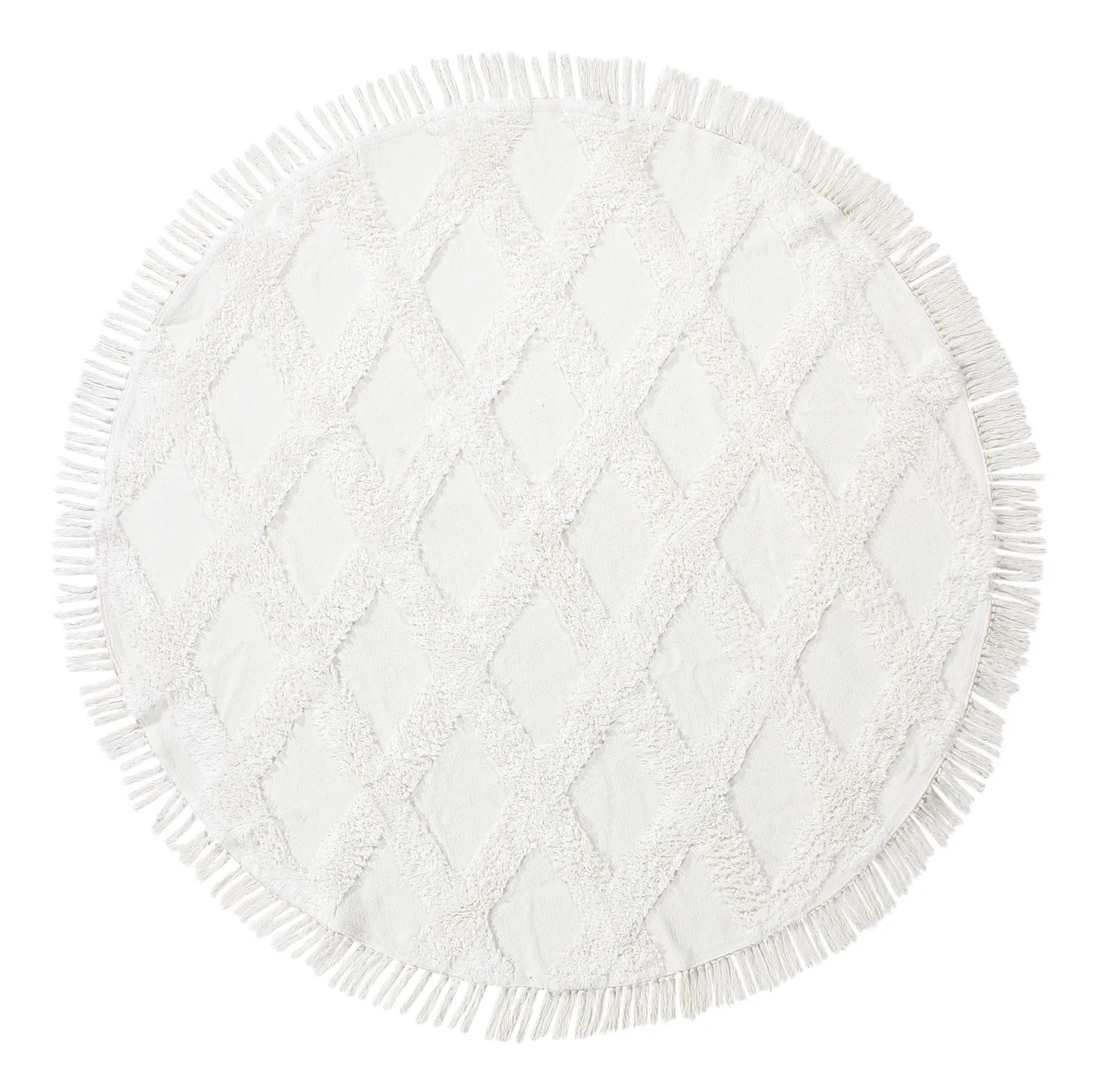 Tappeti rotondi - Pamplona Natural Cotton Shaggy (offwhite)