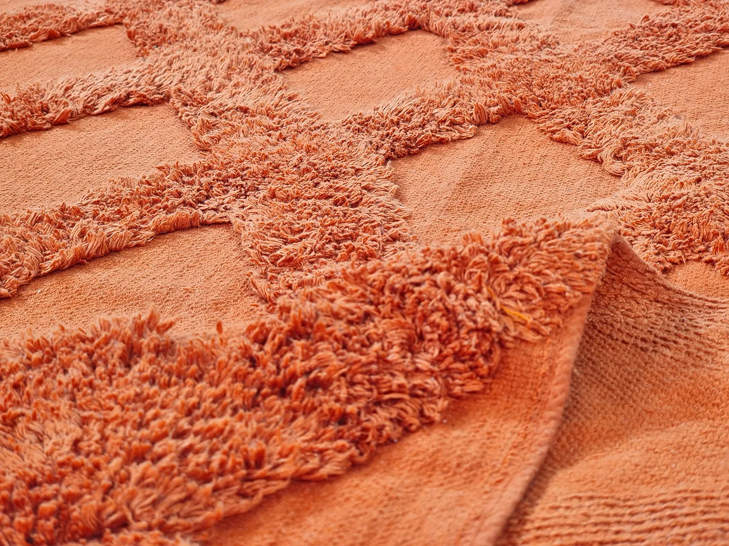 Tappeto A Pelo Lungo - Pamplona Natural Cotton Shaggy (terracotta)